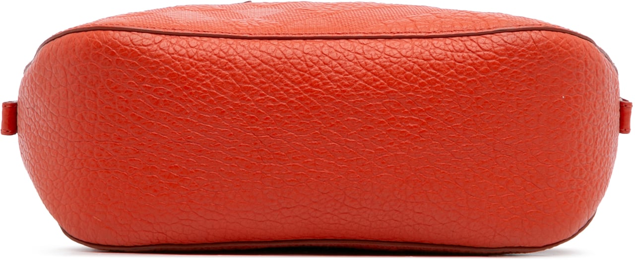 Burberry Small Heritage Grain Check Embossed Leather Orchard Bowling Bag Oranje