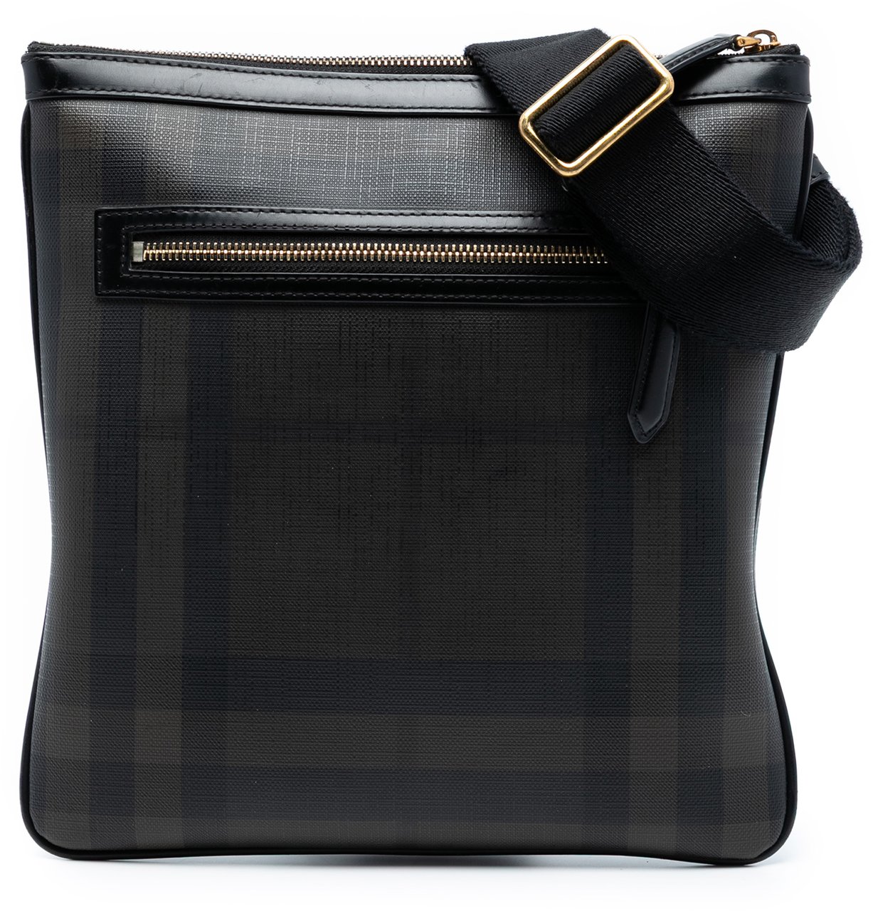 Burberry Smoke Check Coated Canvas Beckley Crossbody Bruin