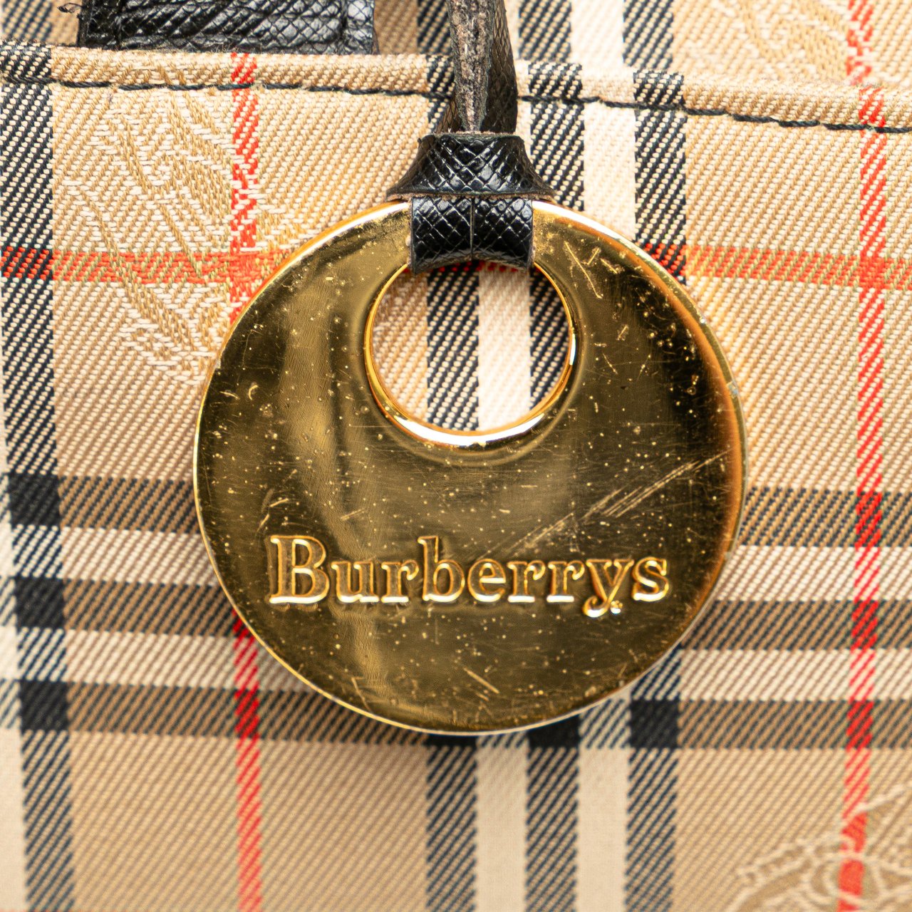 Burberry Haymarket Check Canvas Tote Bruin