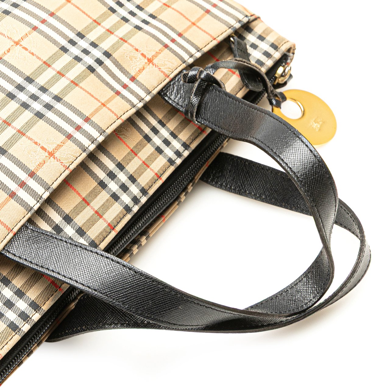 Burberry Haymarket Check Canvas Tote Bruin