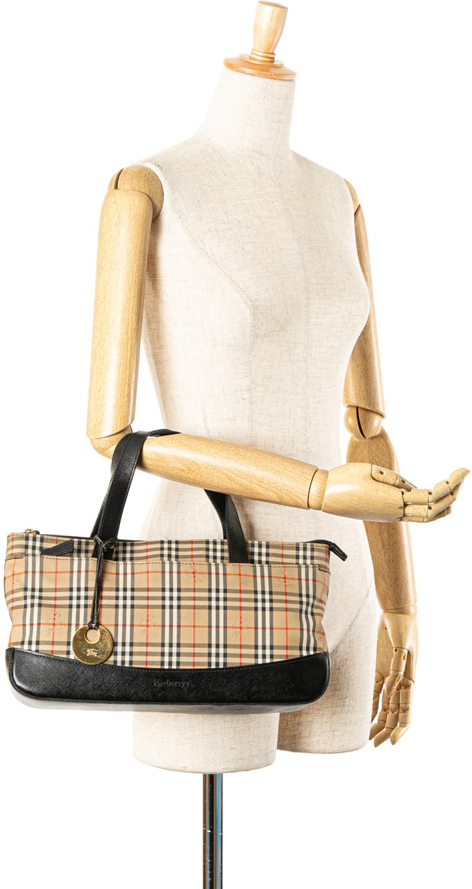 Burberry Haymarket Check Canvas Tote Bruin