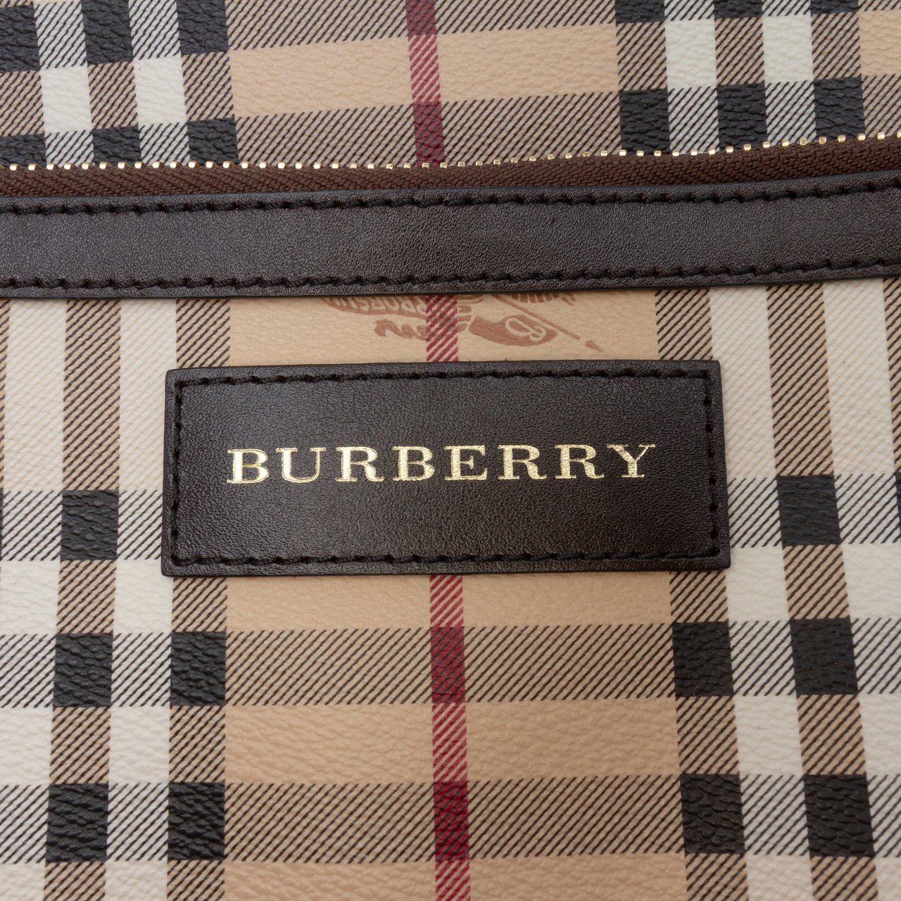 Burberry Small Haymarket Check Coated Canvas Canterbury Tote Bruin