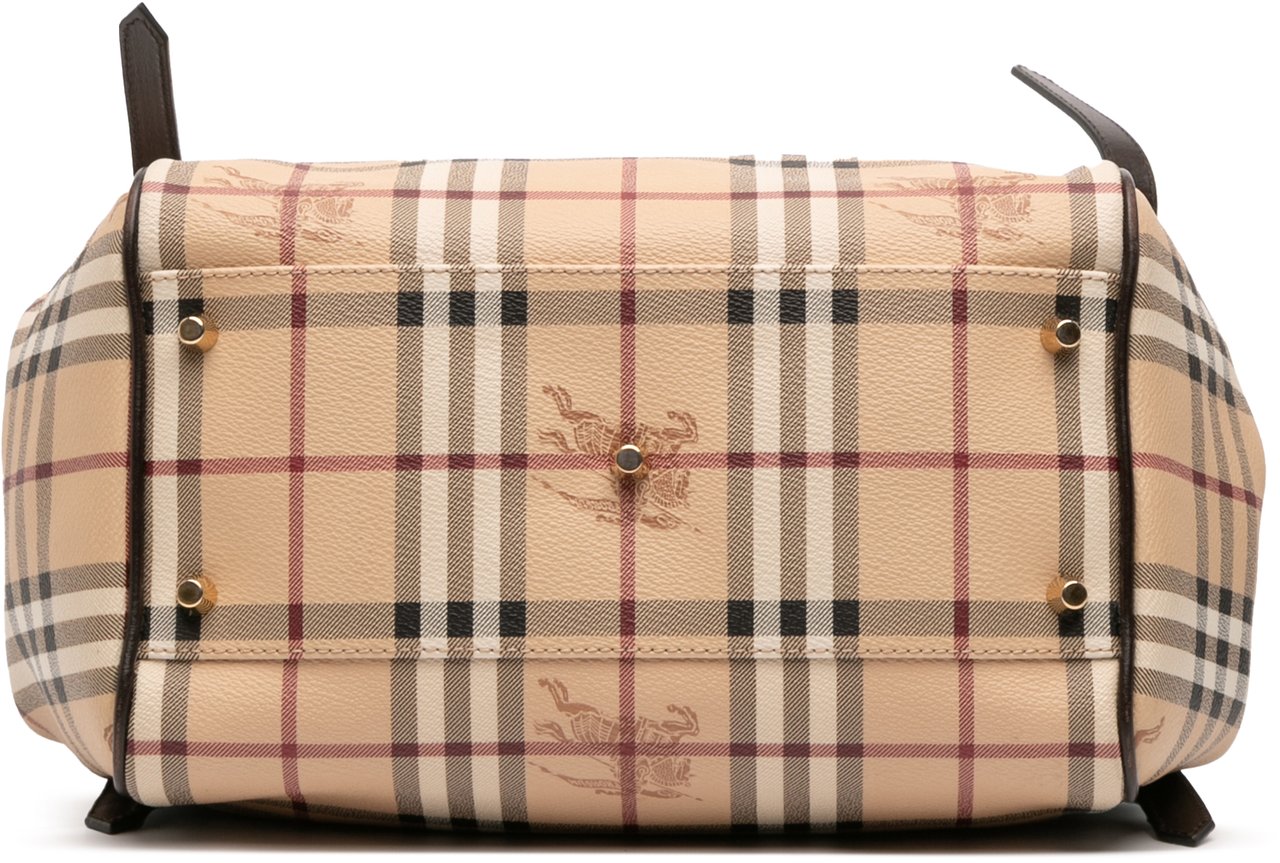 Burberry Small Haymarket Check Coated Canvas Canterbury Tote Bruin