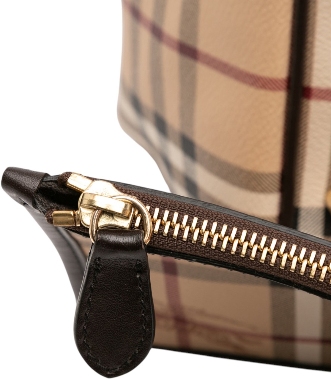 Burberry Small Haymarket Check Coated Canvas Canterbury Tote Bruin