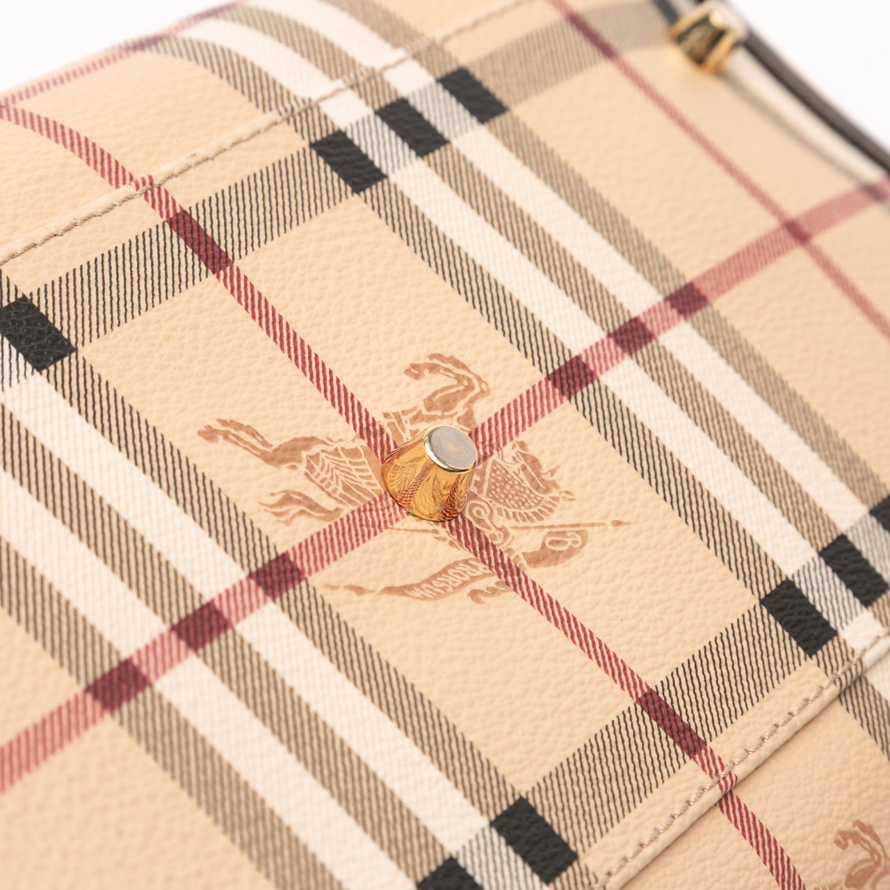 Burberry Small Haymarket Check Coated Canvas Canterbury Tote Bruin