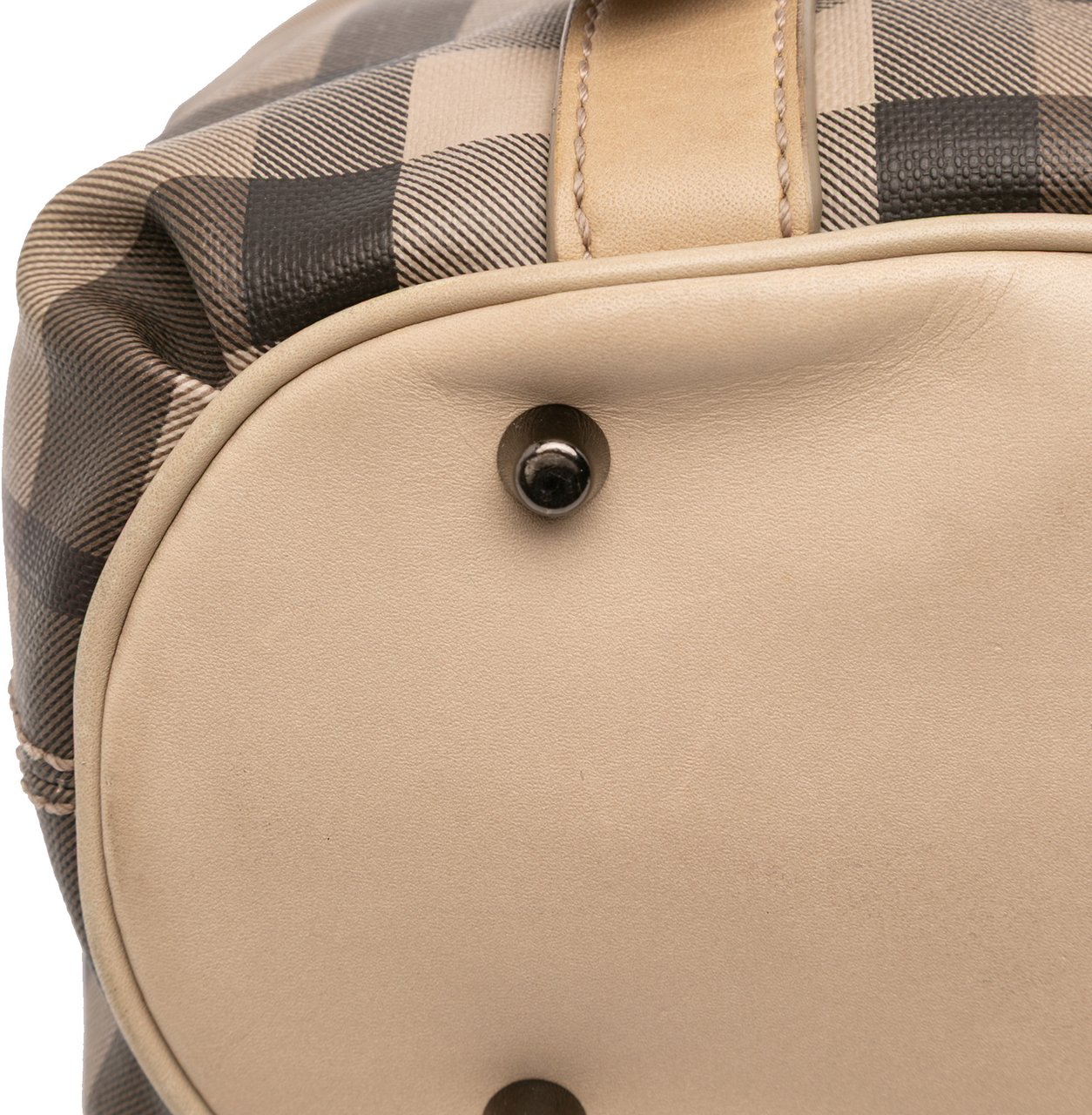 Burberry Smoke Check Coated Canvas Northfield Satchel Bruin