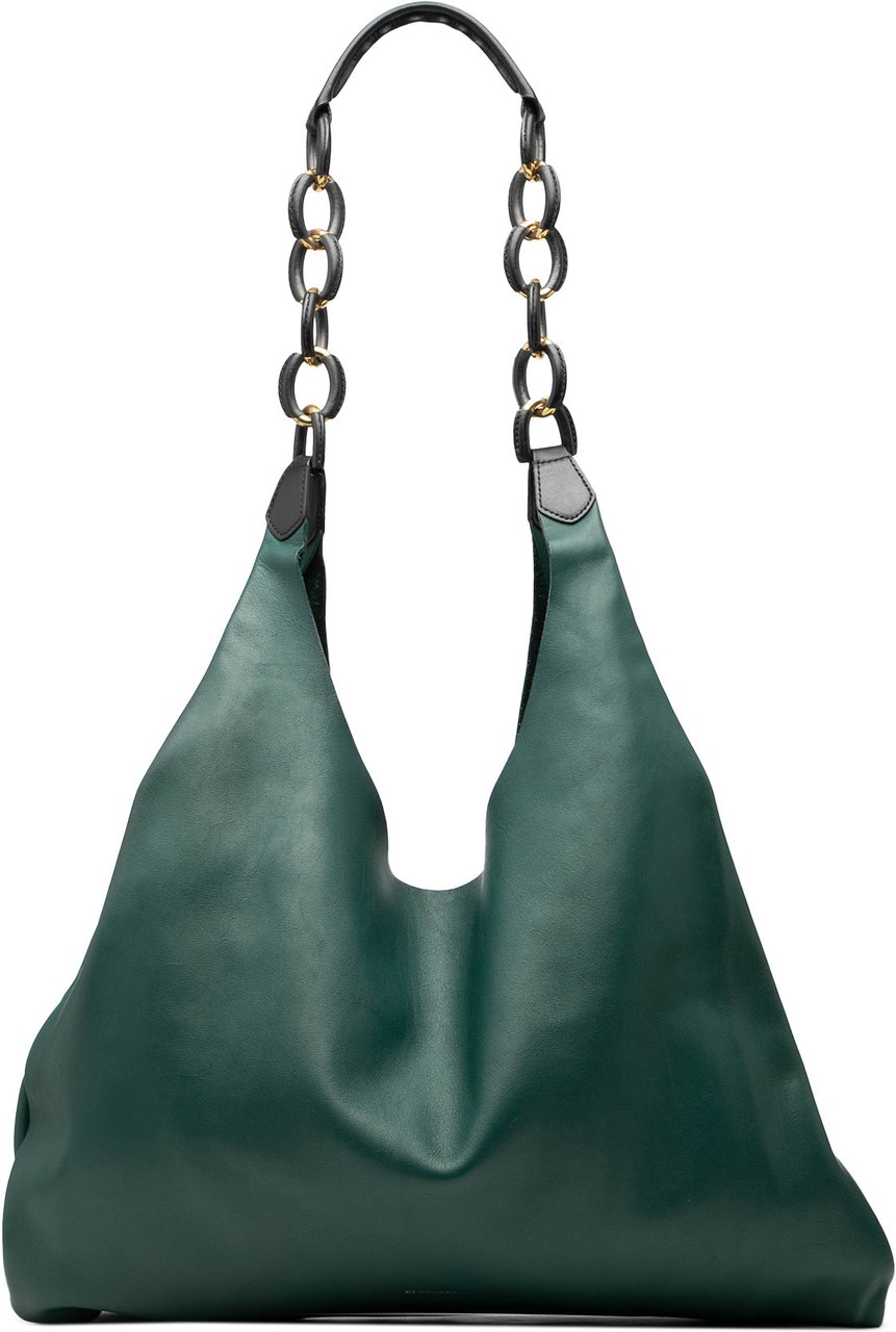 Burberry Soft Leather Wrapped Chain Shopper Hobo Groen