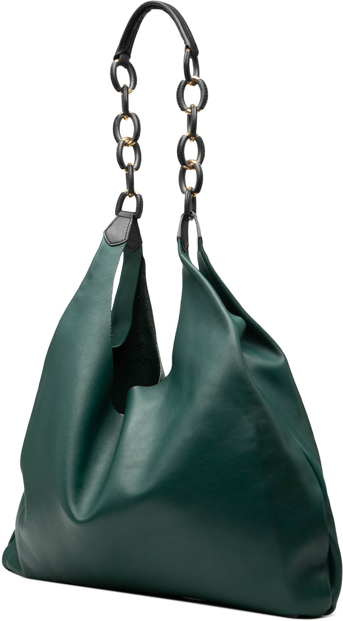 Burberry Soft Leather Wrapped Chain Shopper Hobo Groen