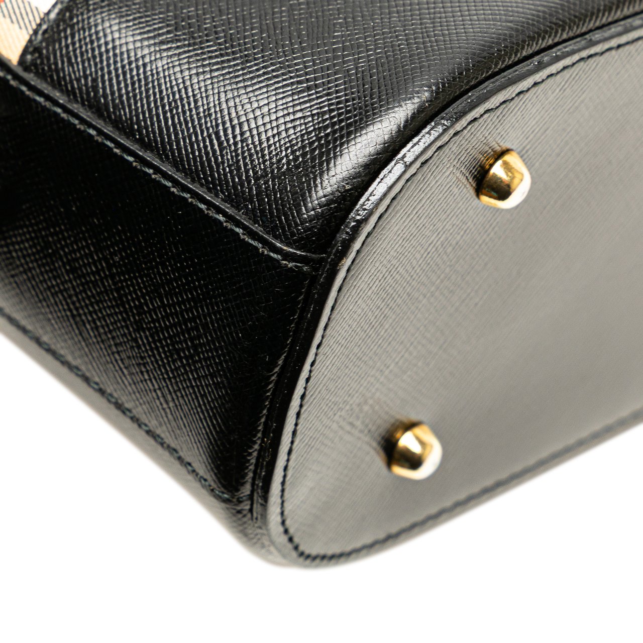 Burberry Haymarket Check Canvas Shoulder Bag Bruin