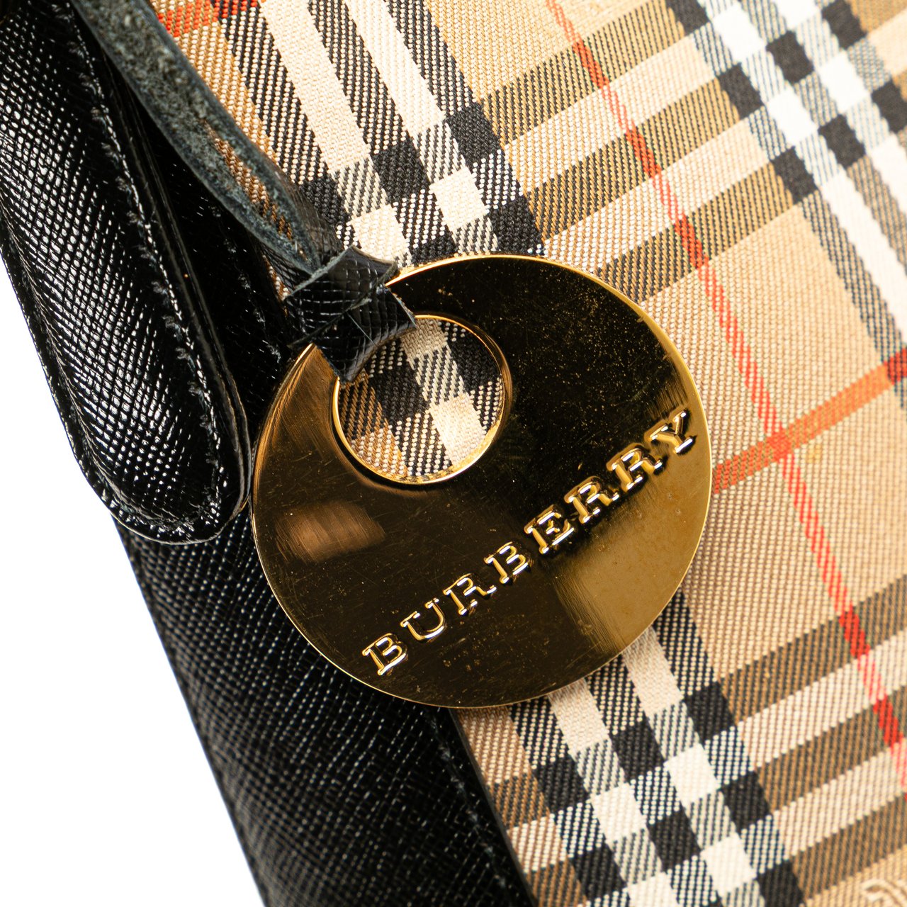 Burberry Haymarket Check Canvas Shoulder Bag Bruin