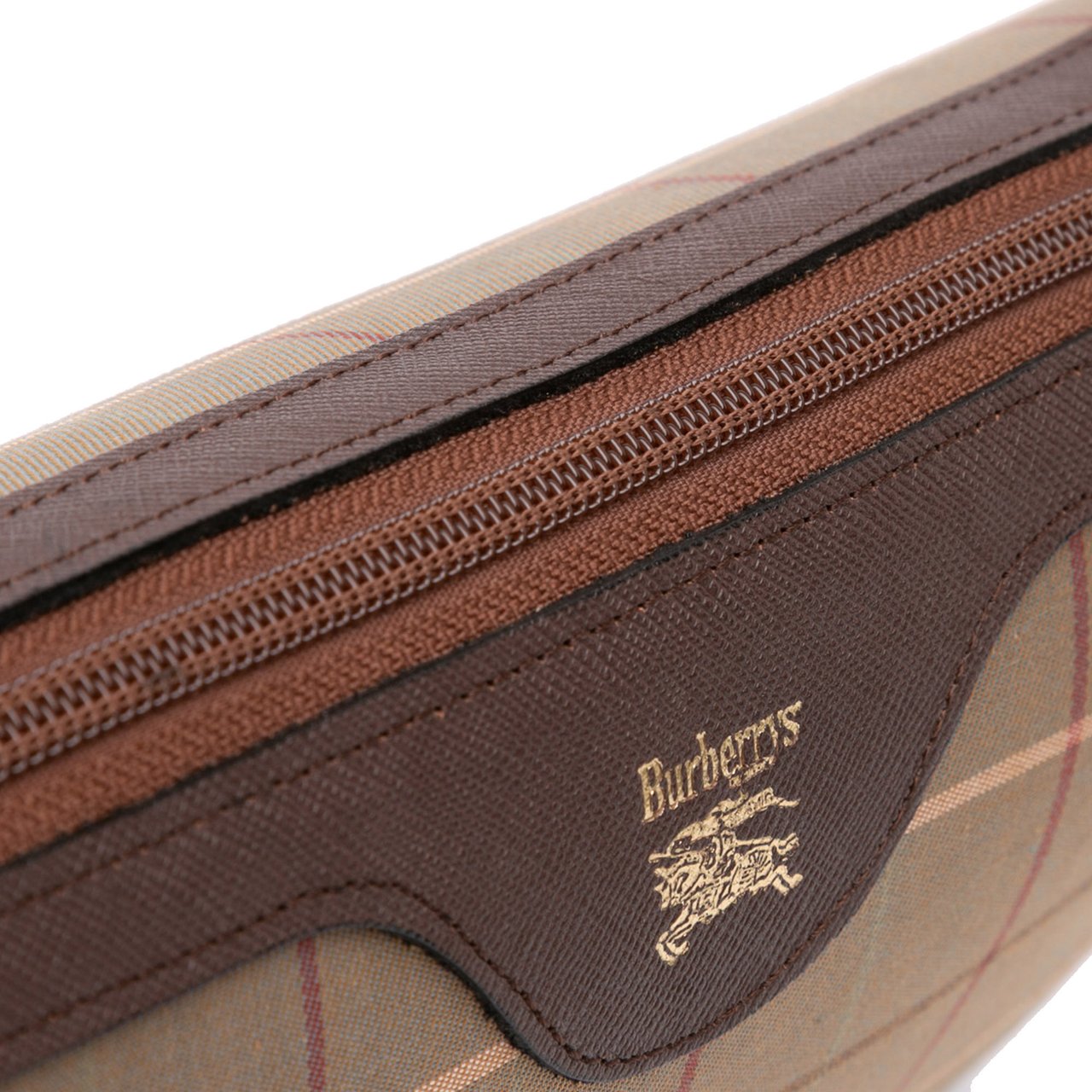 Burberry Vintage Check Canvas Clutch Bruin
