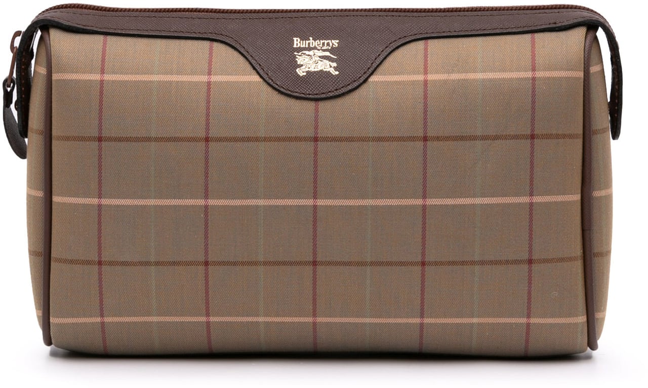 Burberry Vintage Check Canvas Clutch Bruin