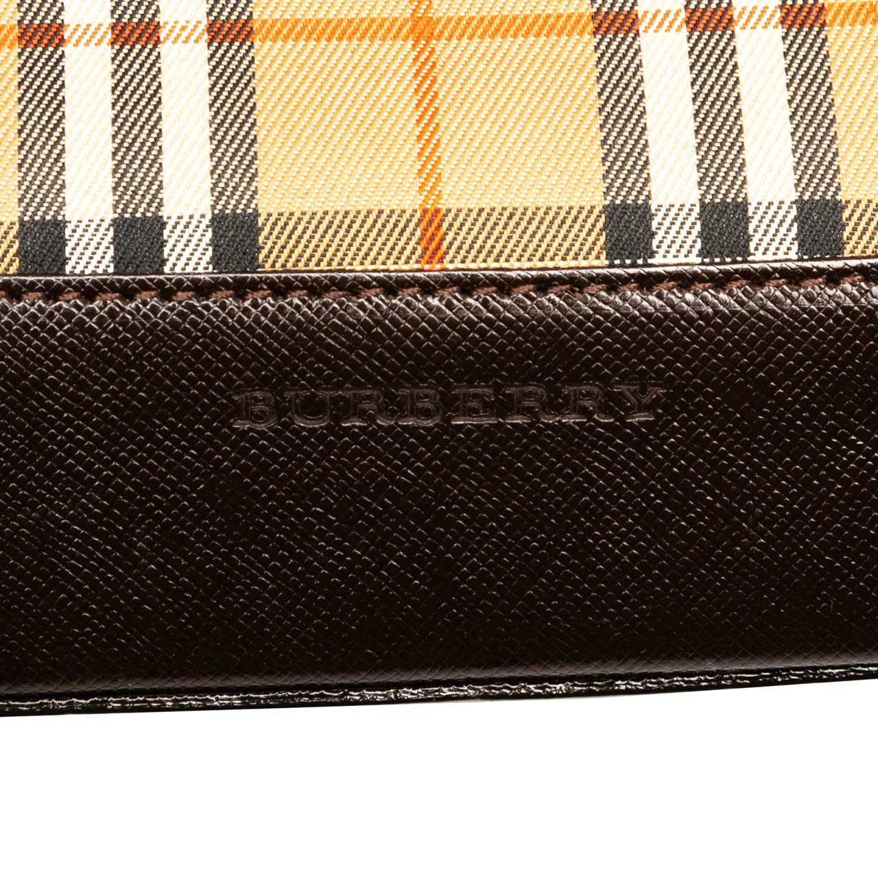 Burberry Haymarket Check Canvas Handbag Bruin
