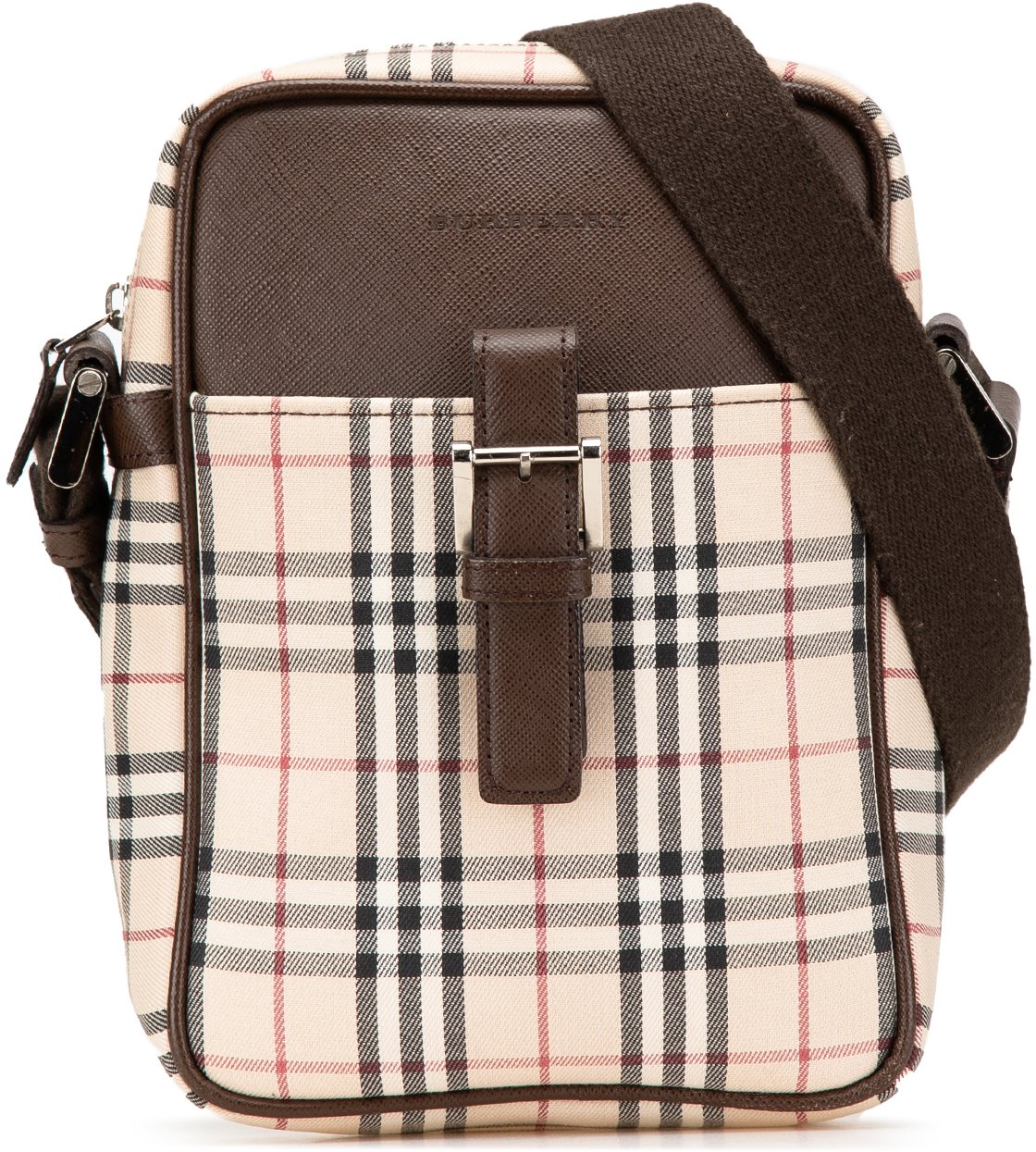 Burberry House Check Canvas Crossbody Bruin