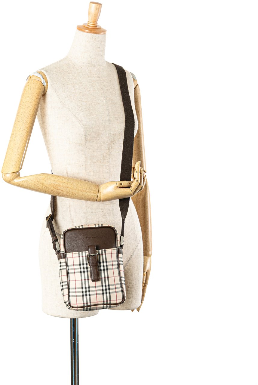 Burberry House Check Canvas Crossbody Bruin