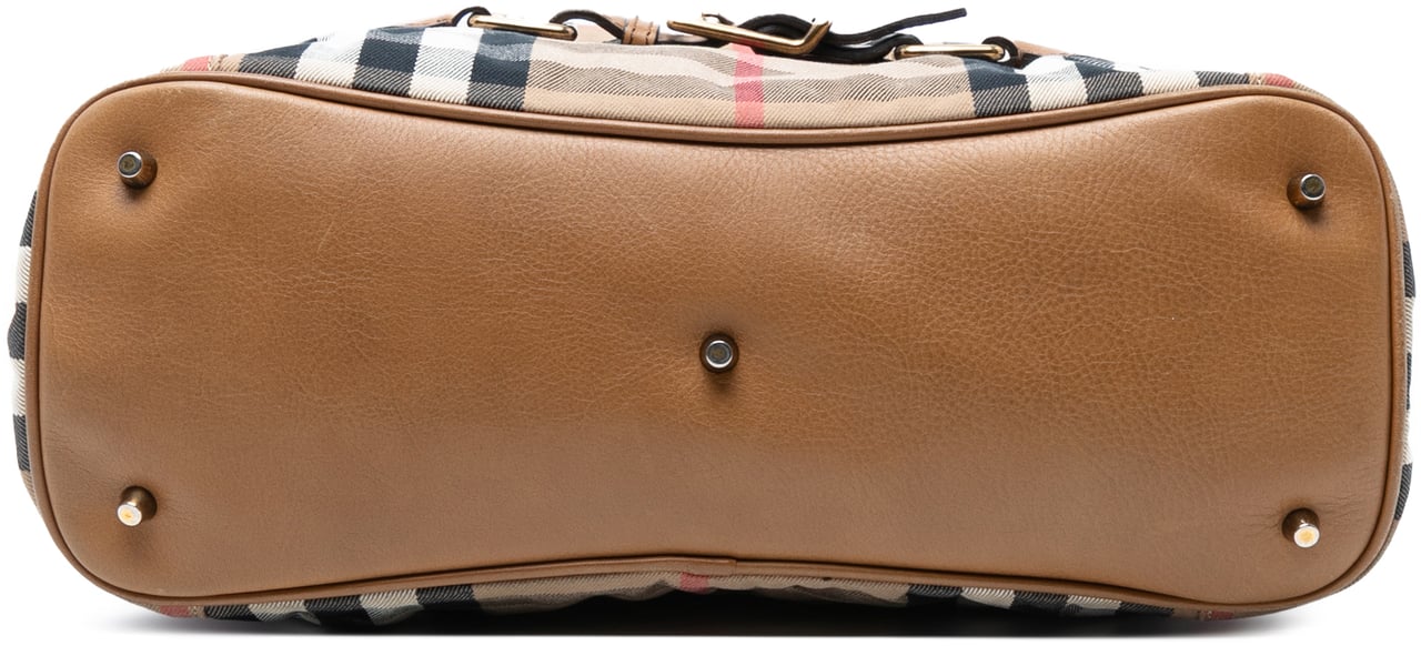 Burberry House Check Canvas Brecon Shoulder Bag Bruin