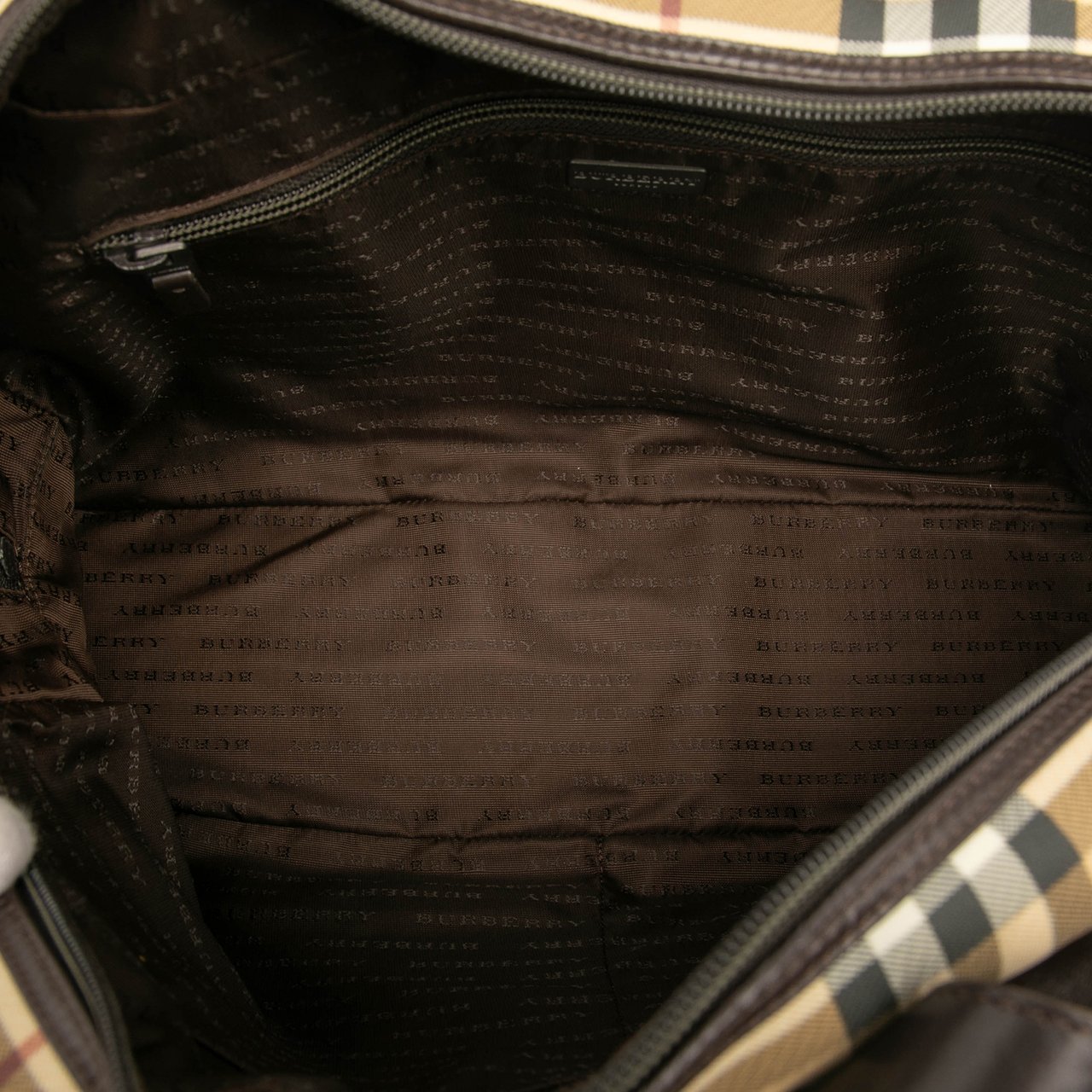 Burberry House Check Canvas Travel Bag Bruin