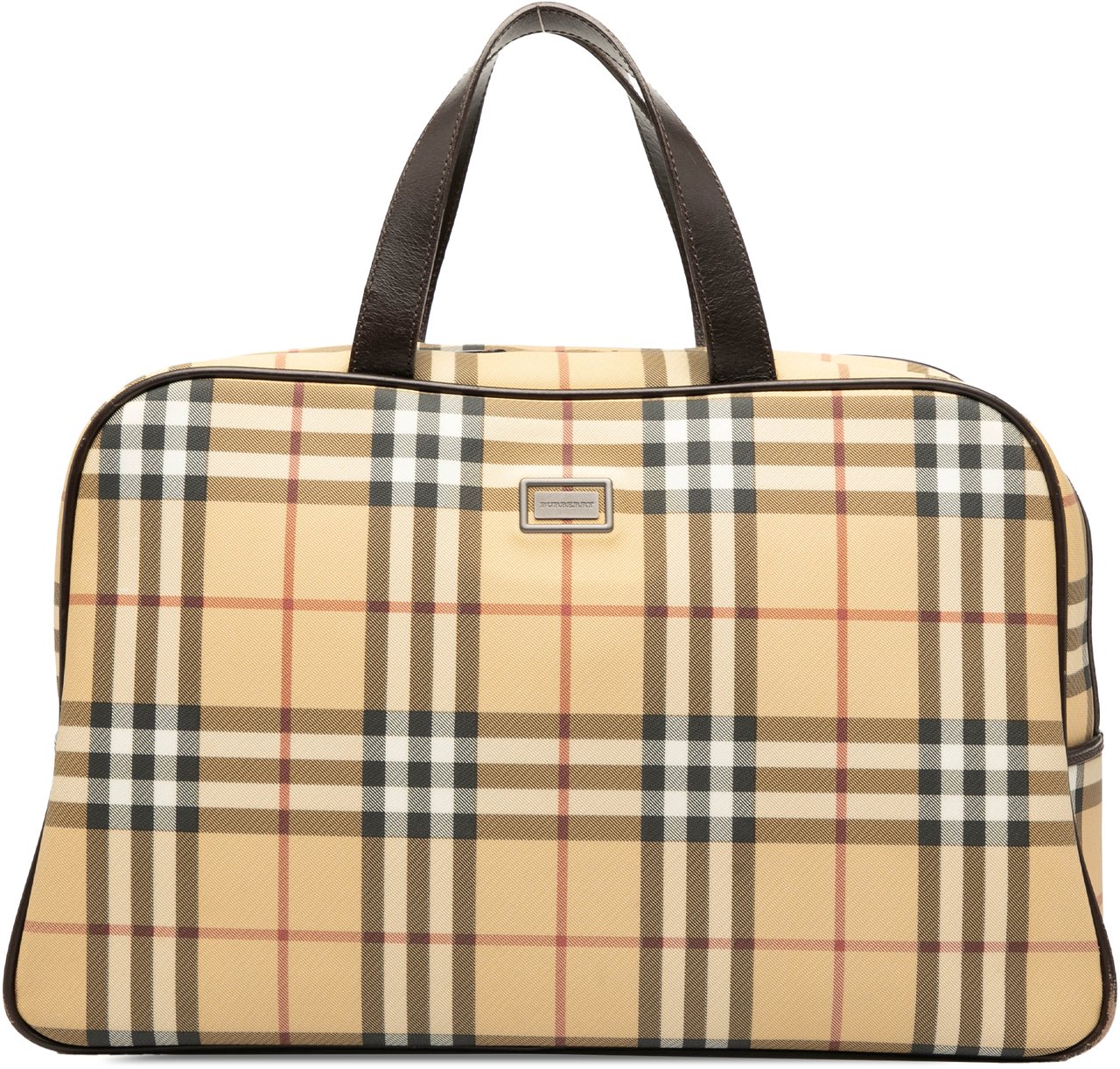 Burberry House Check Canvas Travel Bag Bruin