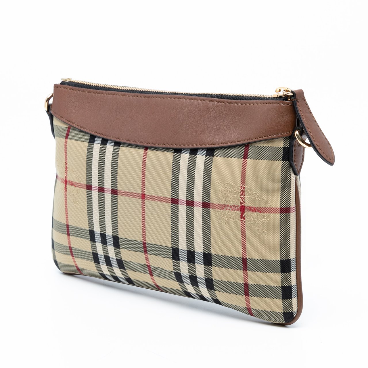 Burberry Haymarket Check Canvas Peyton Crossbody Bruin