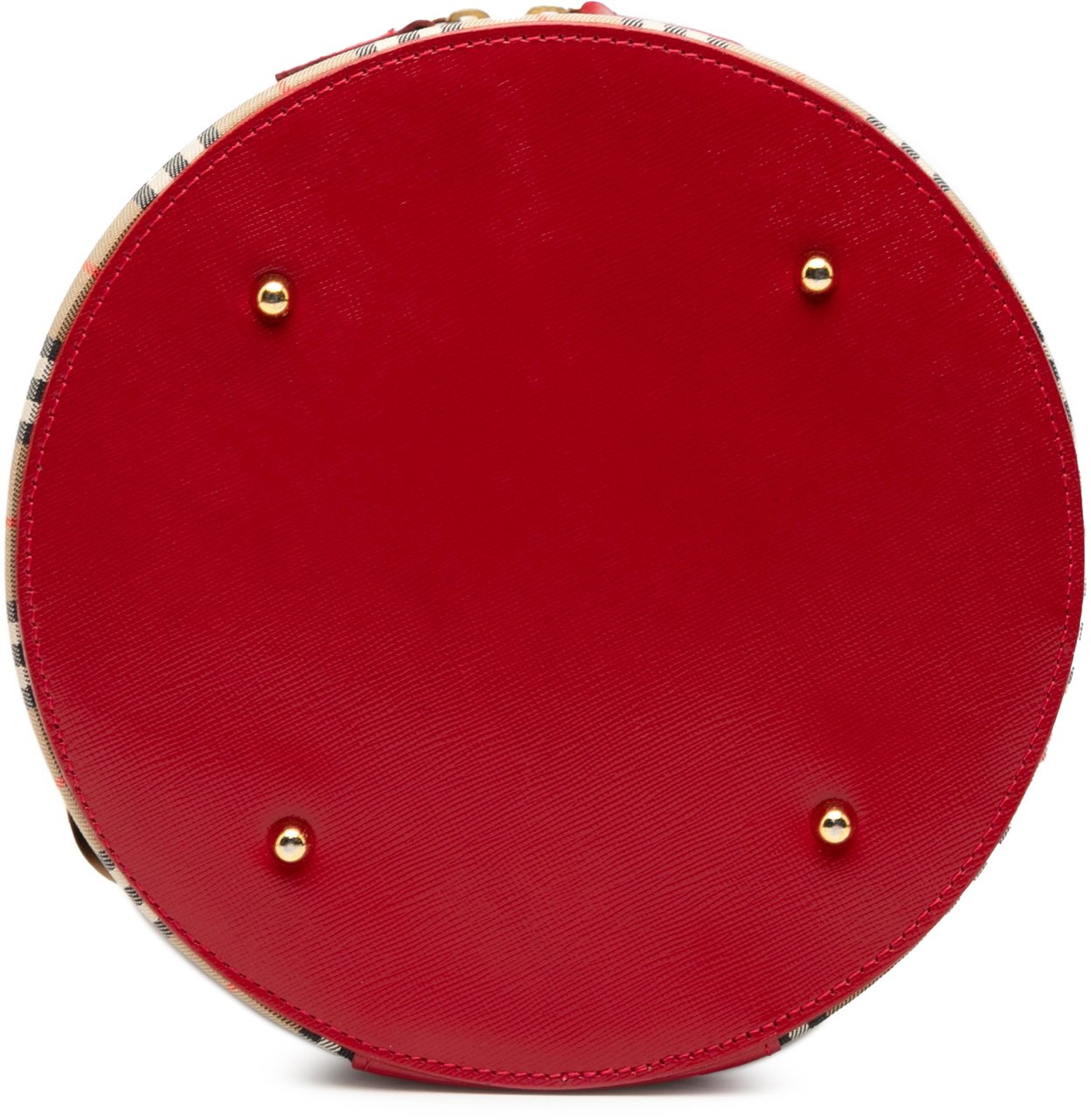 Burberry Haymarket Check Canvas Vanity Bag Bruin