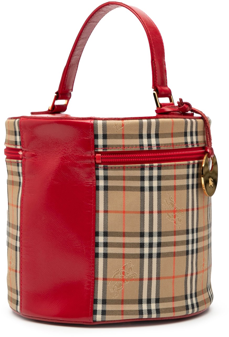 Burberry Haymarket Check Canvas Vanity Bag Bruin