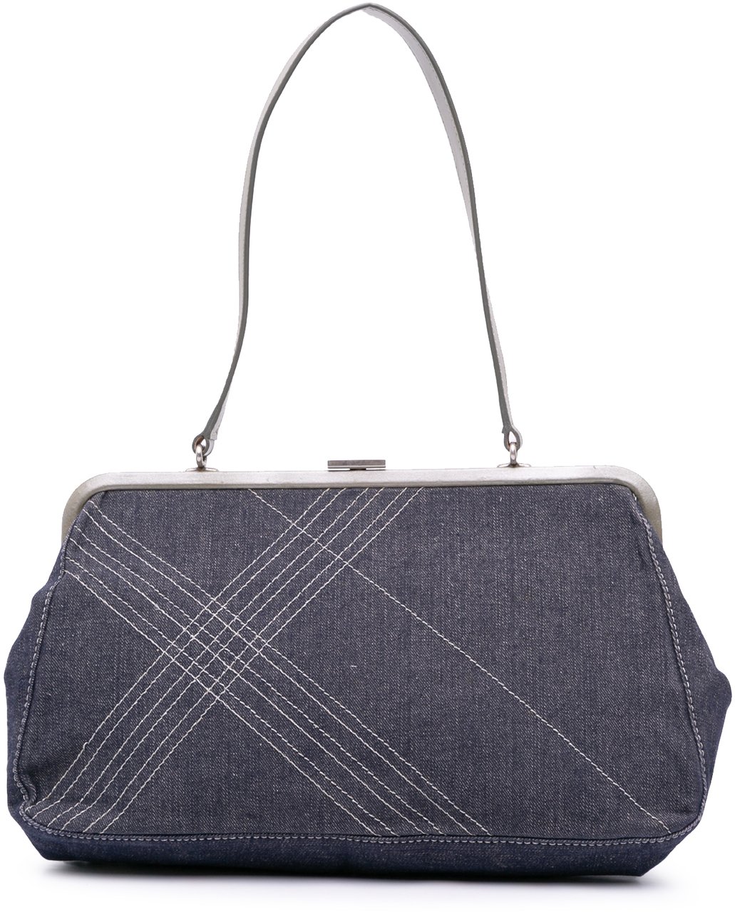 Burberry Denim Frame Shoulder Bag Grijs