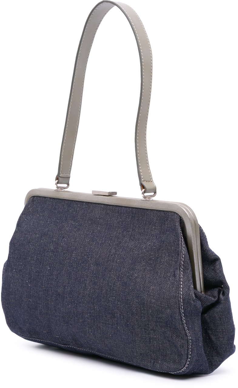 Burberry Denim Frame Shoulder Bag Grijs