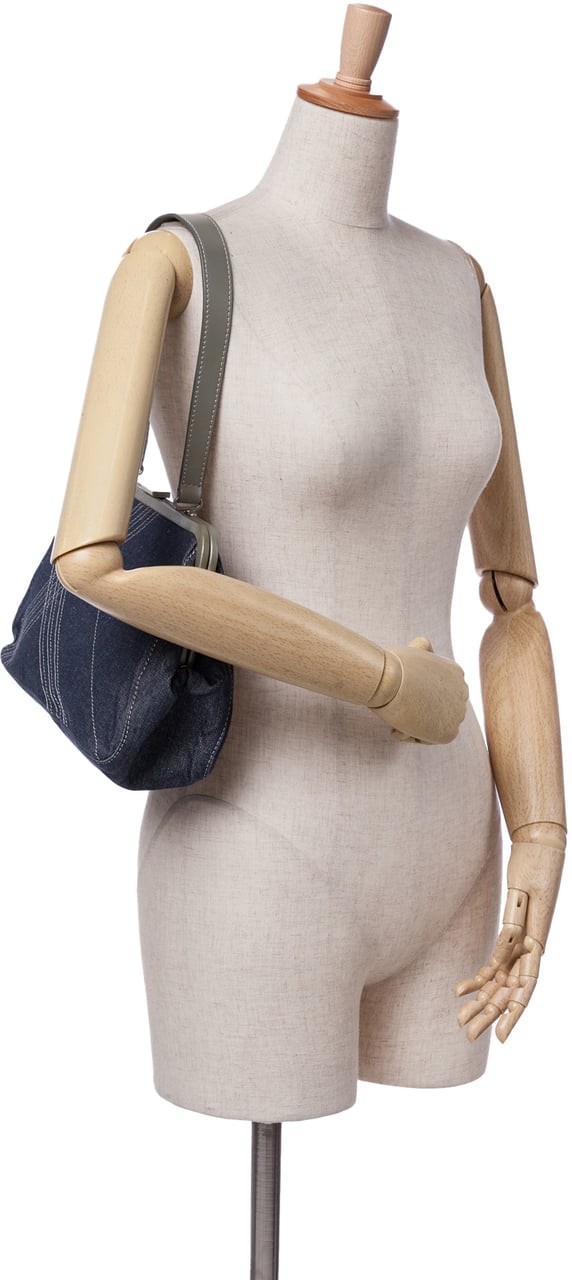 Burberry Denim Frame Shoulder Bag Grijs