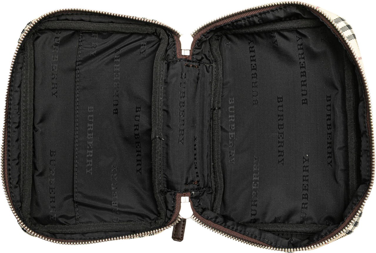 Burberry House Check Canvas Vanity Bag Bruin