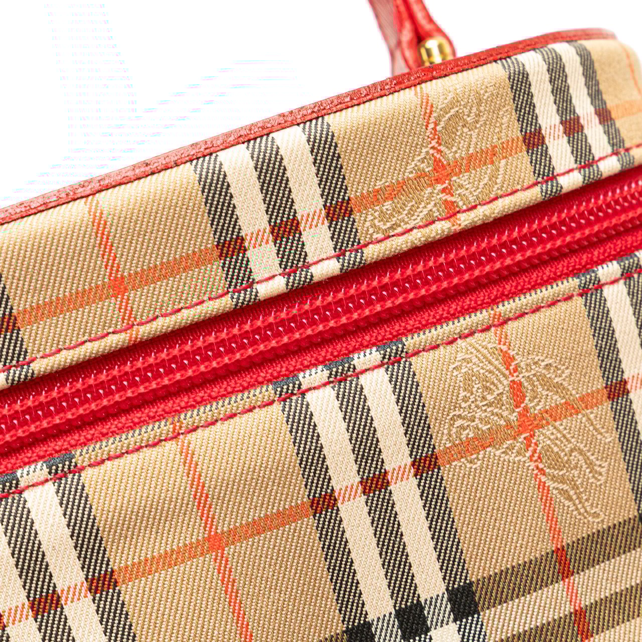 Burberry Haymarket Check Canvas Vanity Bag Bruin