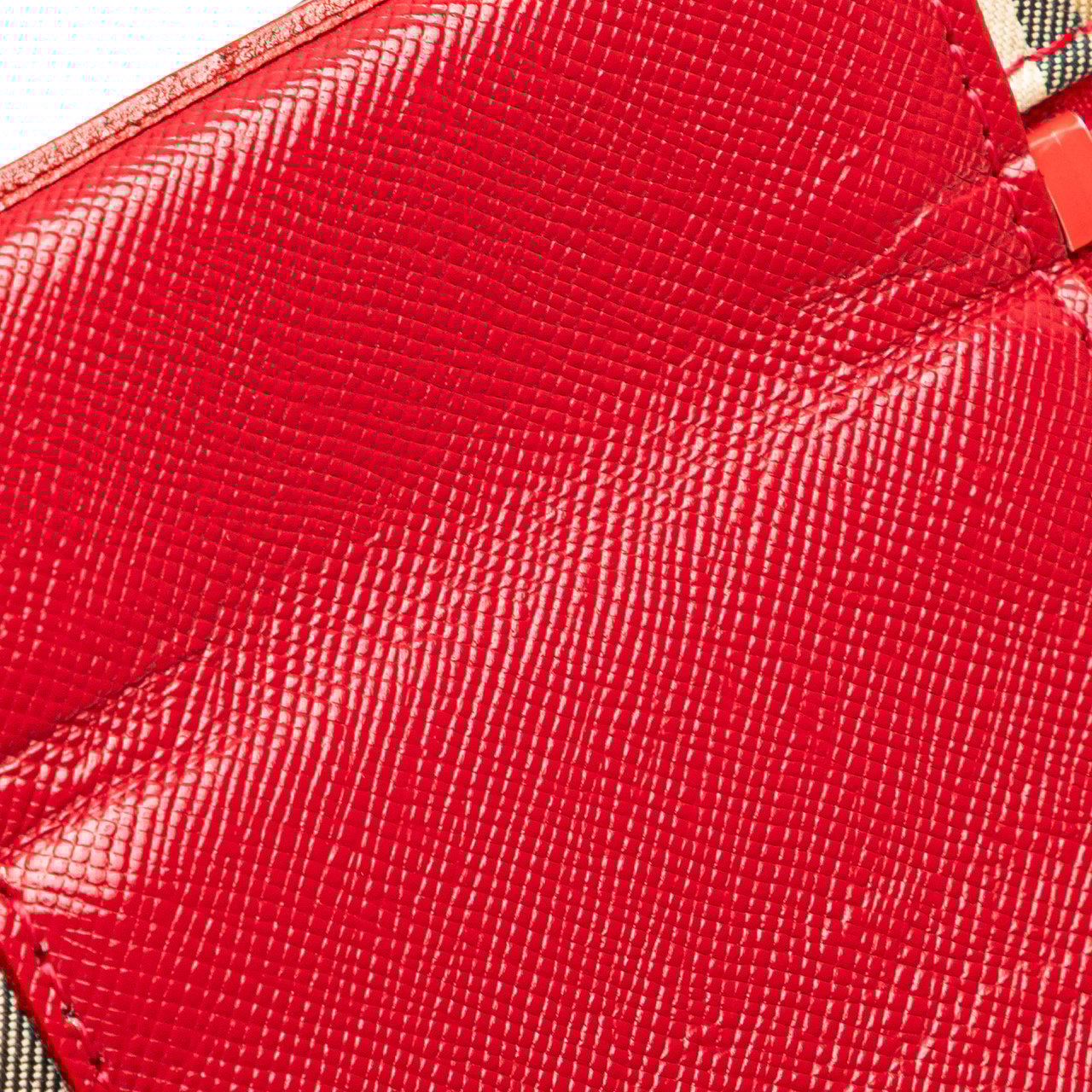 Burberry Haymarket Check Canvas Vanity Bag Bruin