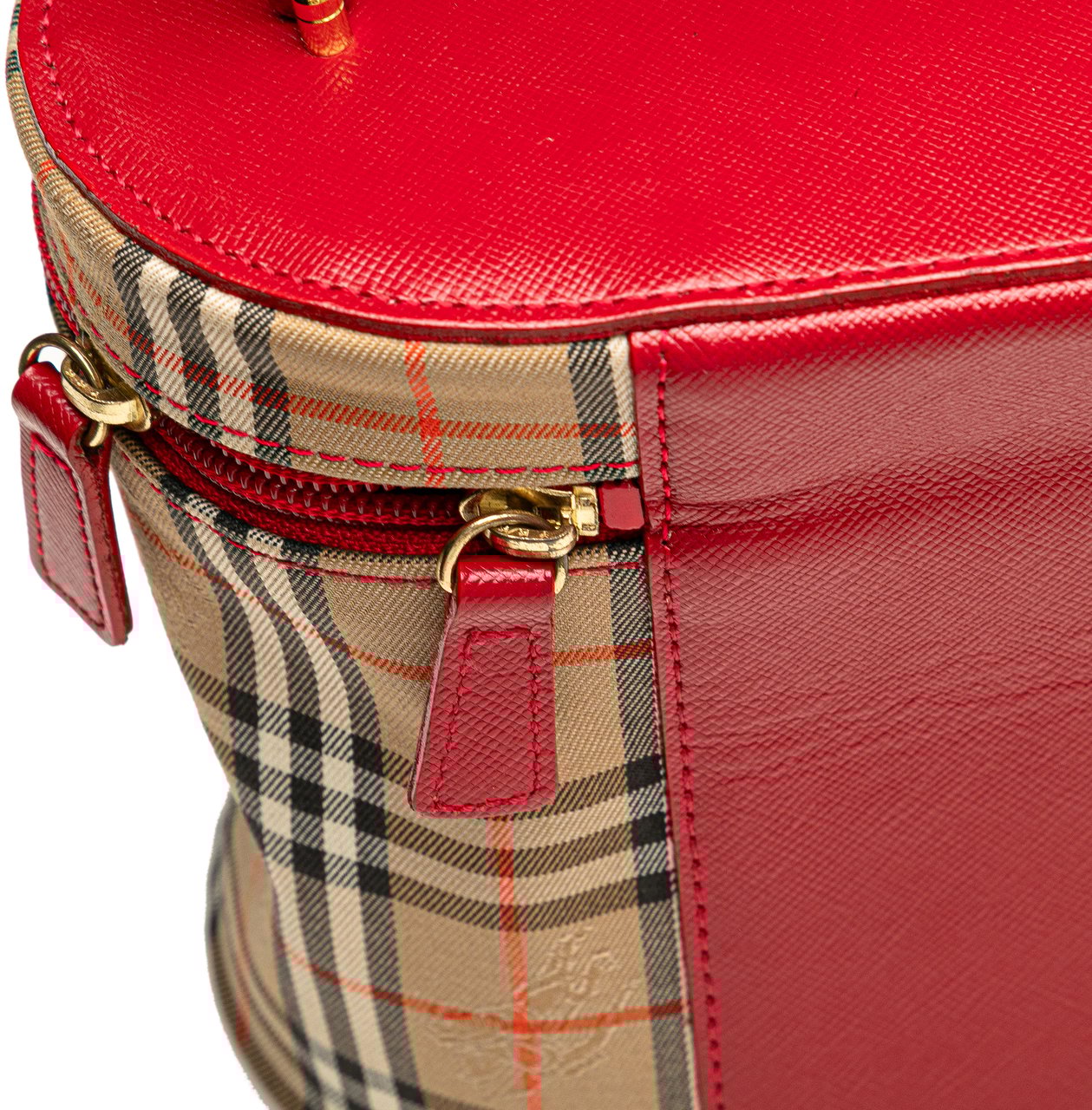 Burberry Haymarket Check Canvas Vanity Bag Bruin