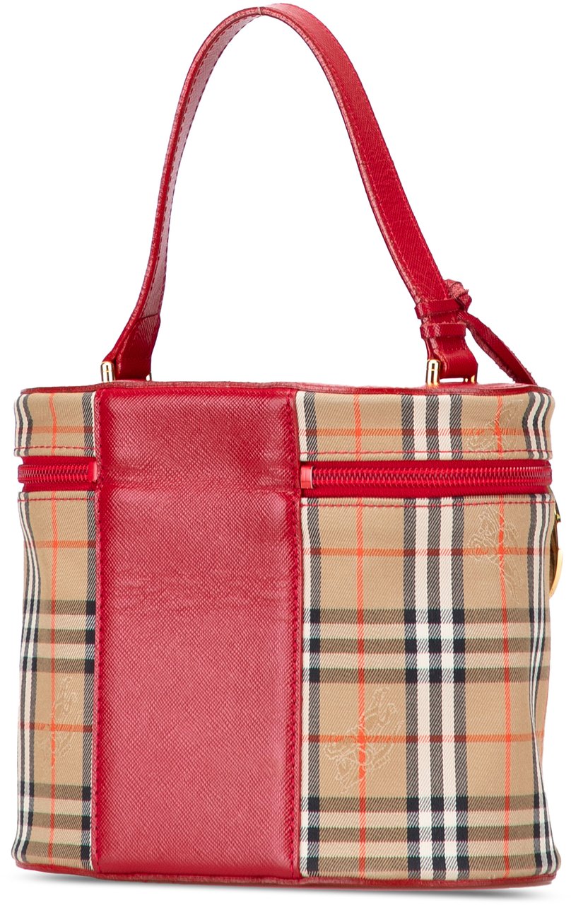 Burberry Haymarket Check Canvas Vanity Bag Bruin