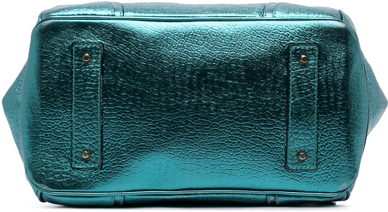Burberry Metallic Calfskin Blaze Handbag Blauw