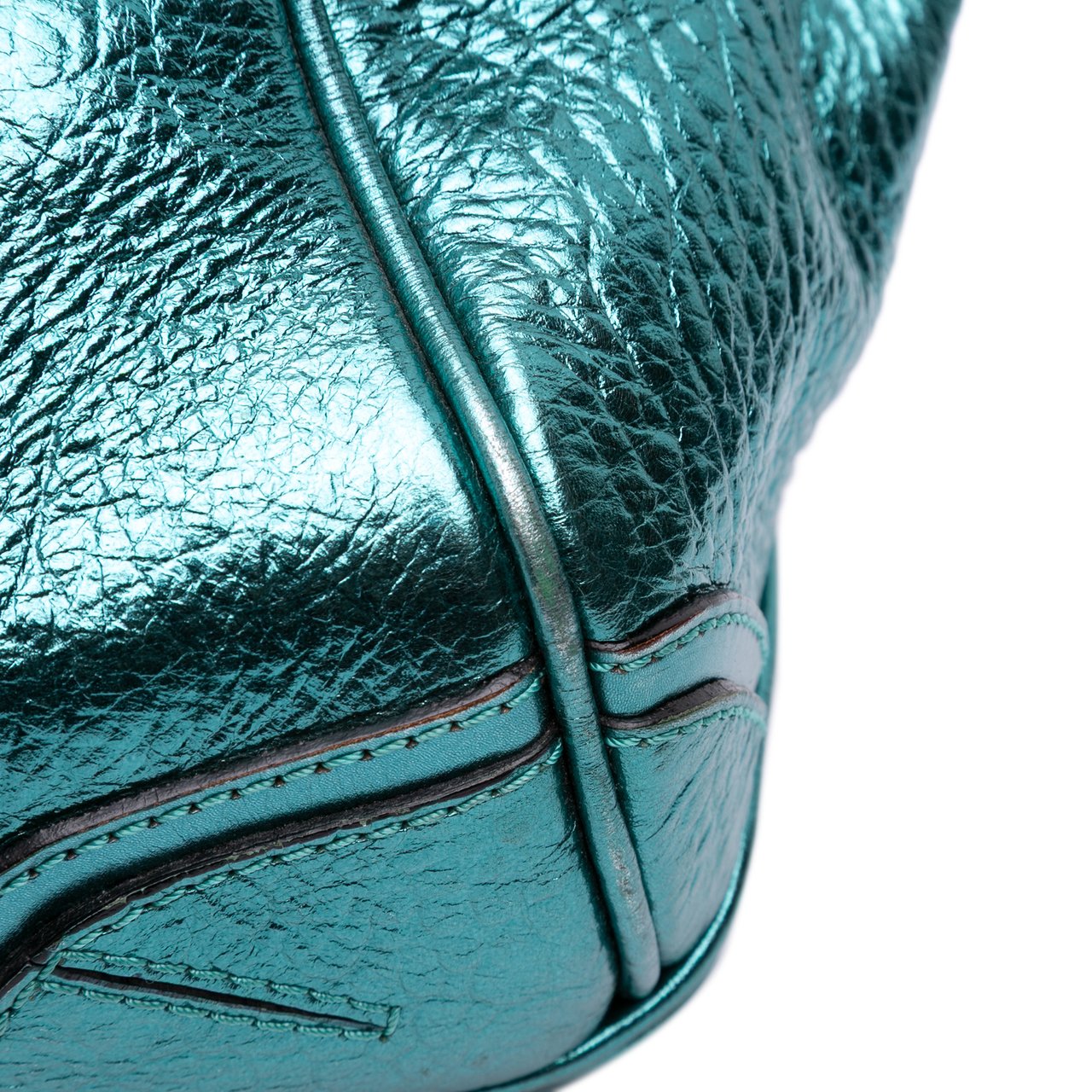 Burberry Metallic Calfskin Blaze Handbag Blauw
