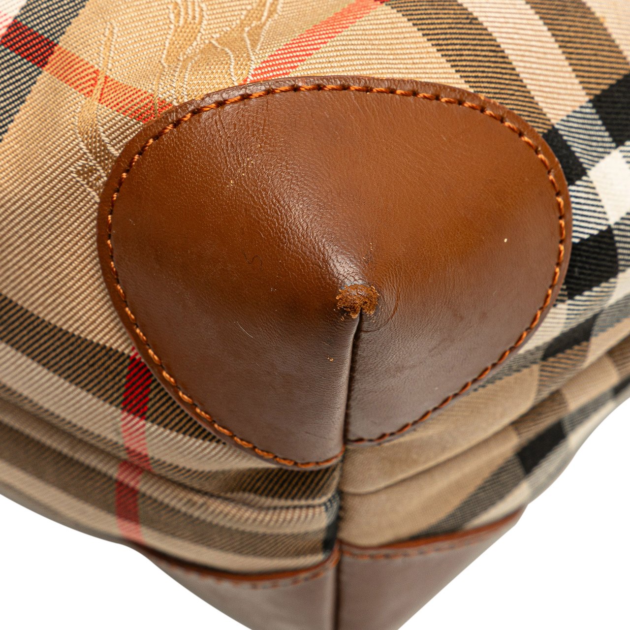 Burberry Haymarket Check Canvas Tote Bruin