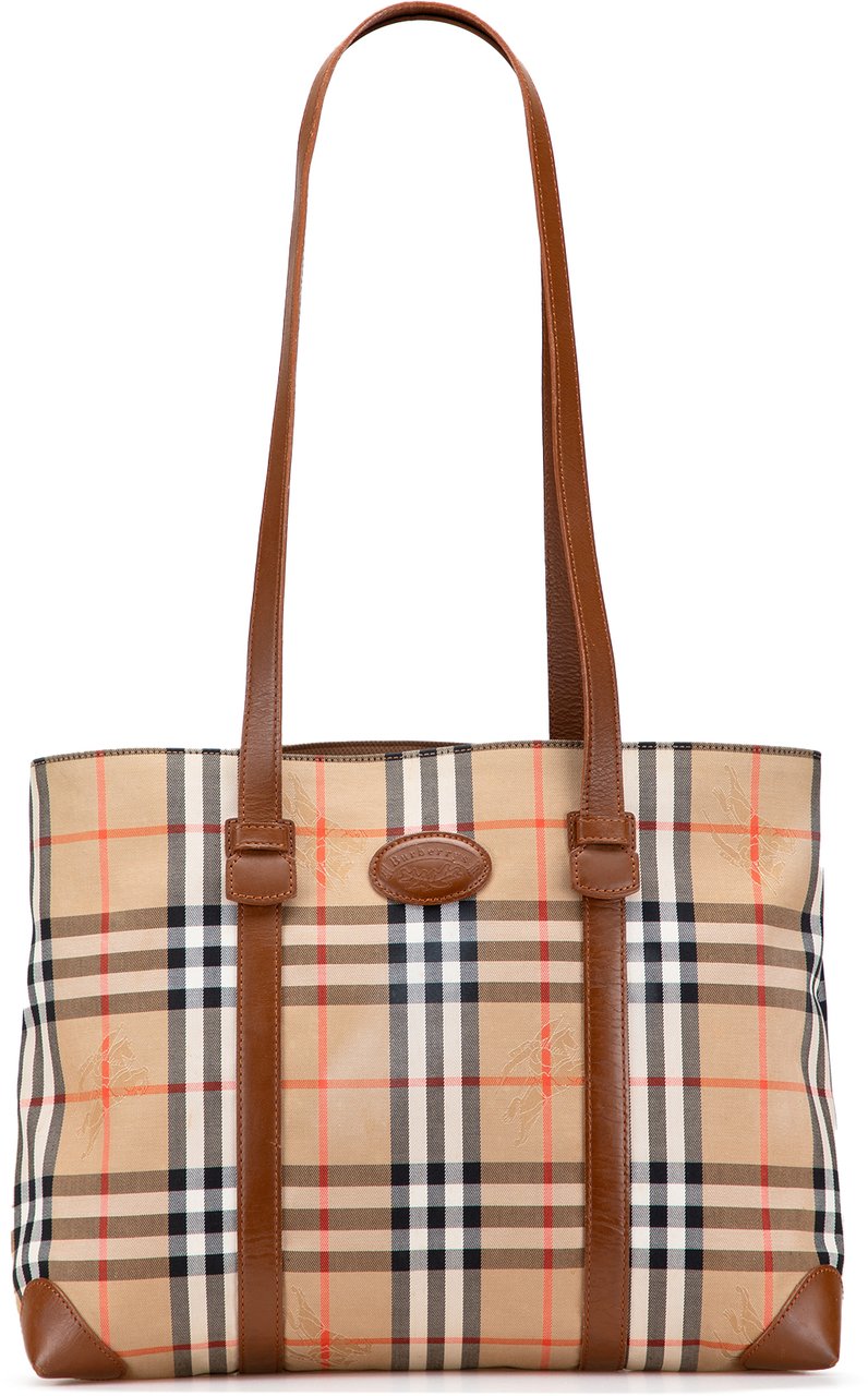 Burberry Haymarket Check Canvas Tote Bruin