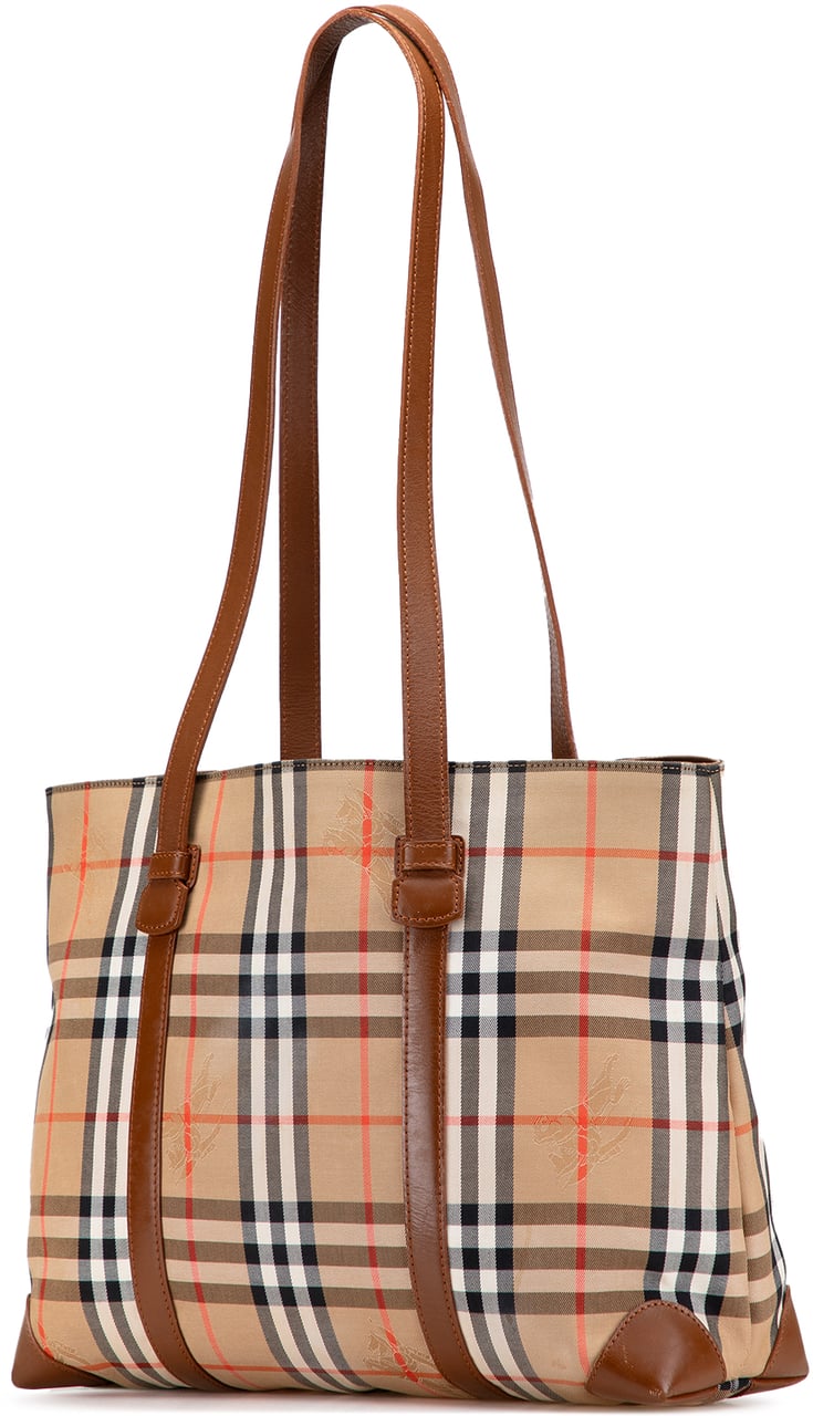 Burberry Haymarket Check Canvas Tote Bruin