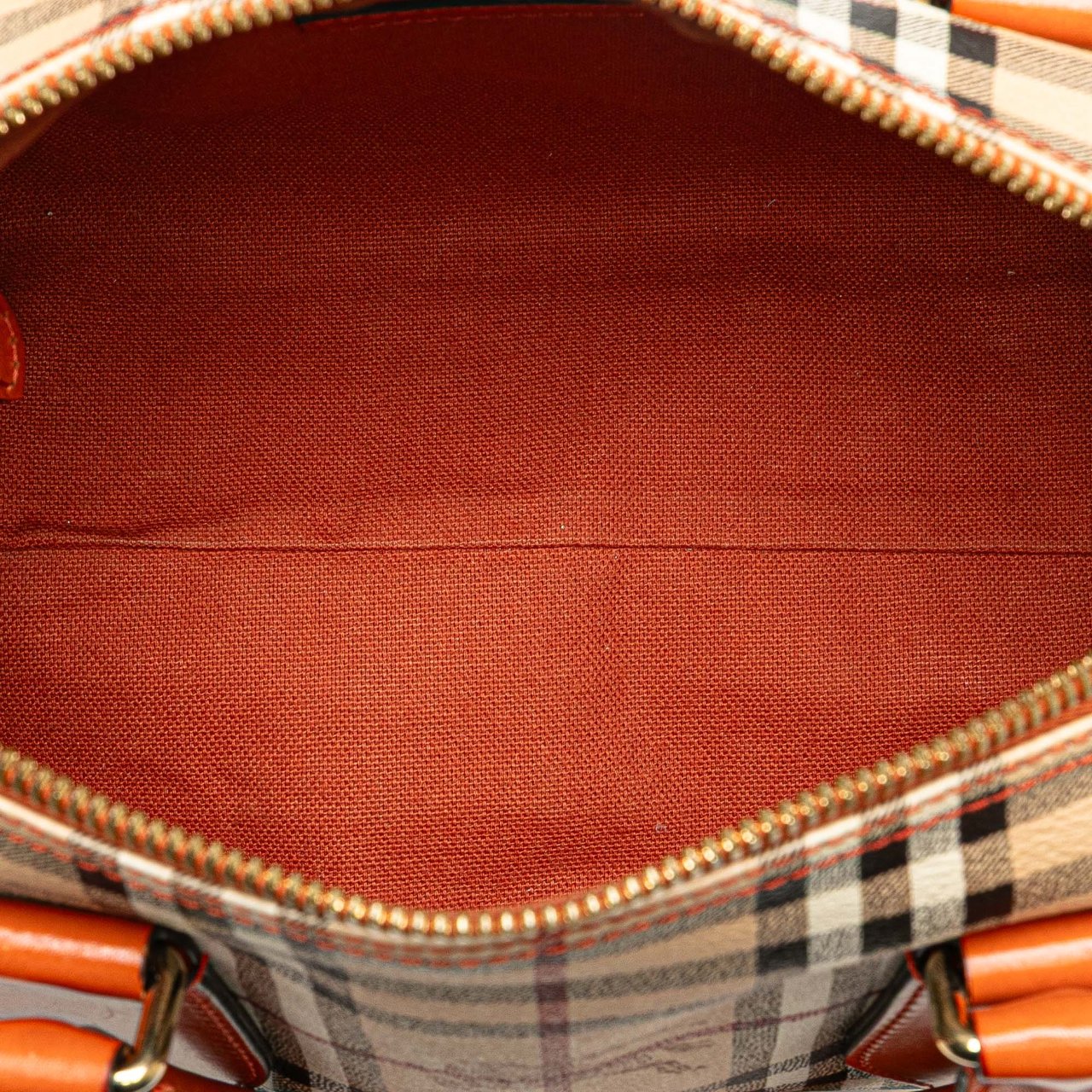 Burberry Small Haymarket Check Coated Canvas Blaze Satchel Bruin