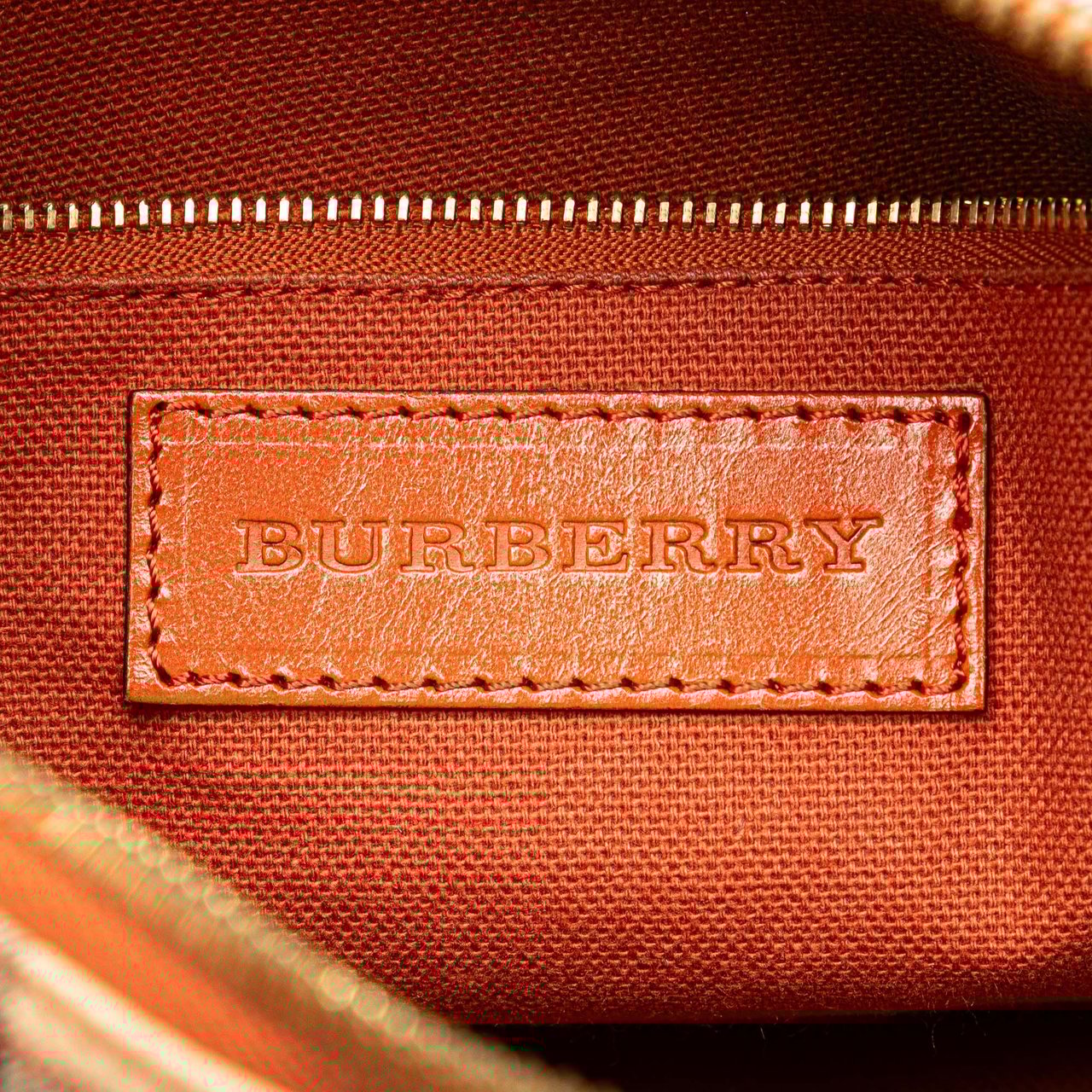 Burberry Small Haymarket Check Coated Canvas Blaze Satchel Bruin