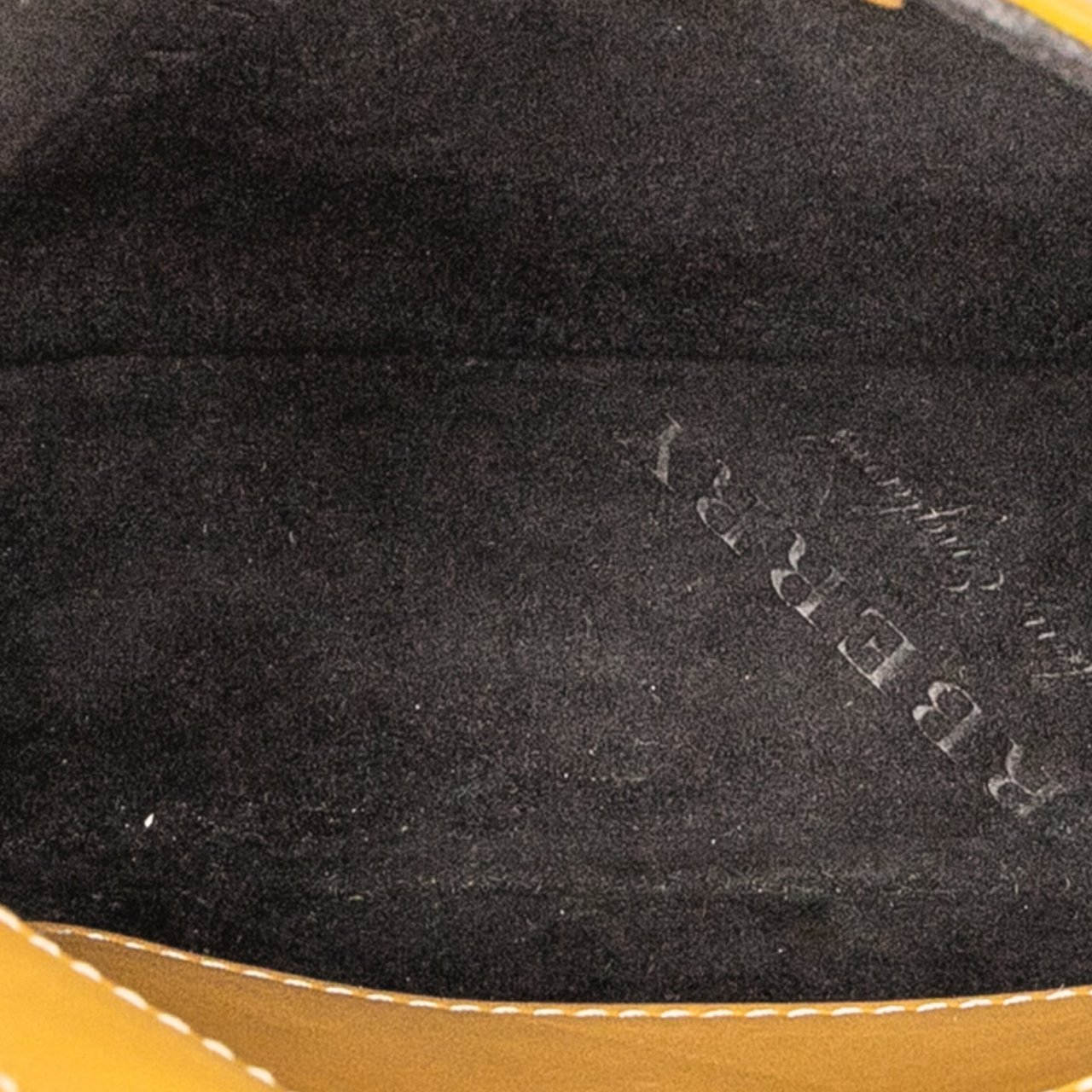 Burberry Mini Leather Splashed DK88 Top Handle Bag Bruin