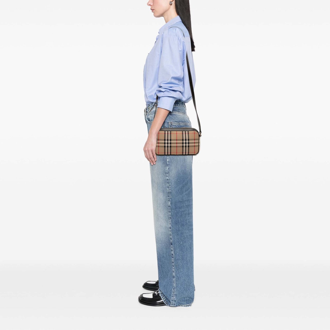 Burberry House Check Canvas Crossbody Bruin
