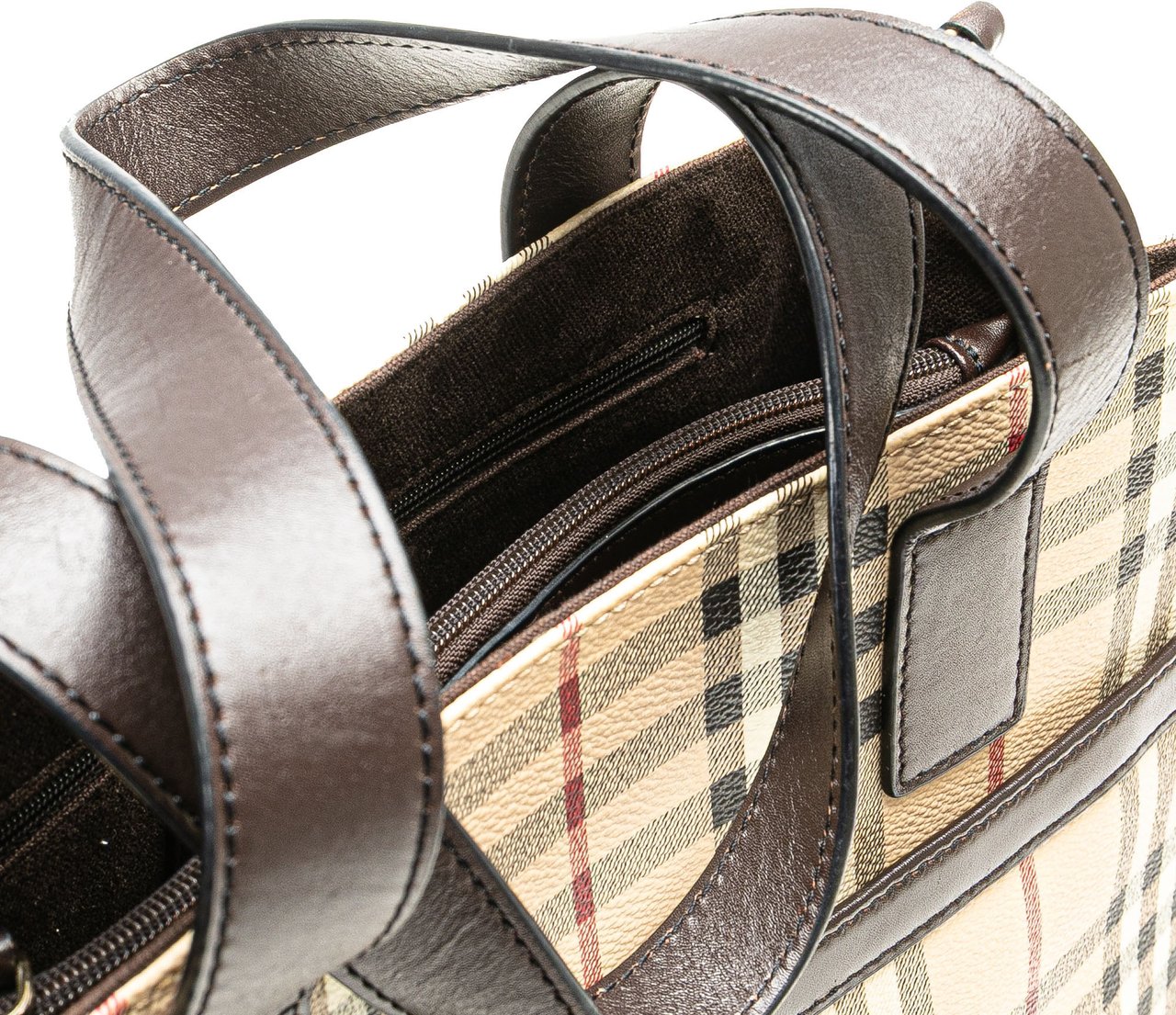 Burberry Haymarket Check PVC Tote Bruin