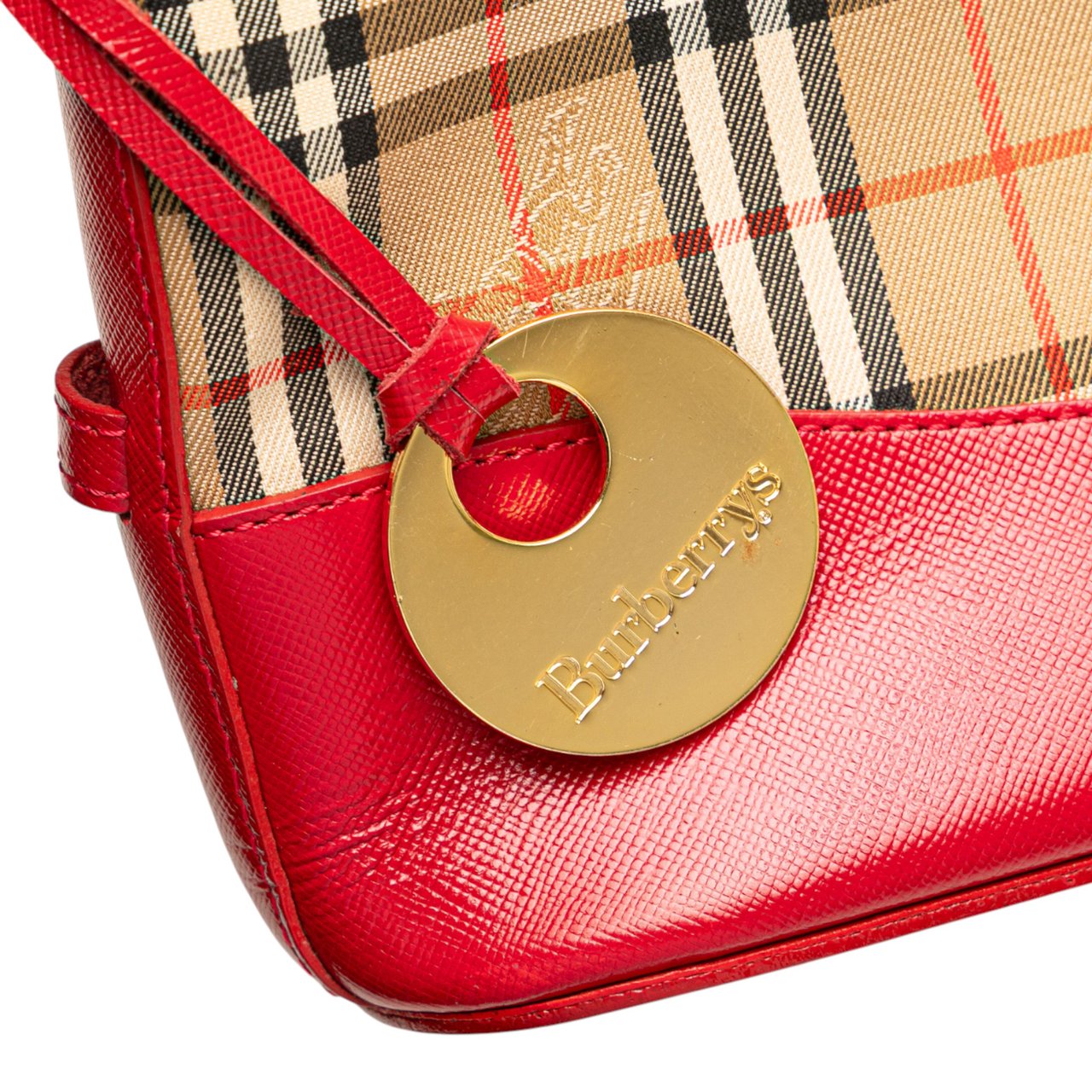 Burberry Haymarket Check Canvas Shoulder Bag Bruin