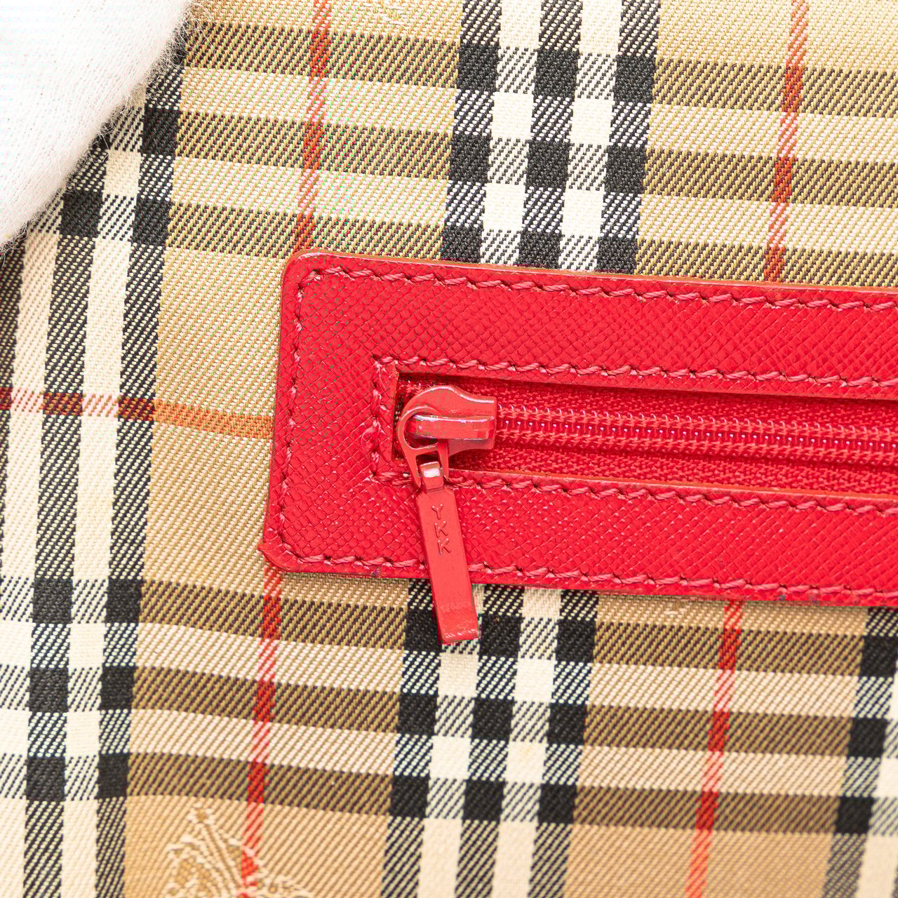 Burberry Haymarket Check Canvas Shoulder Bag Bruin