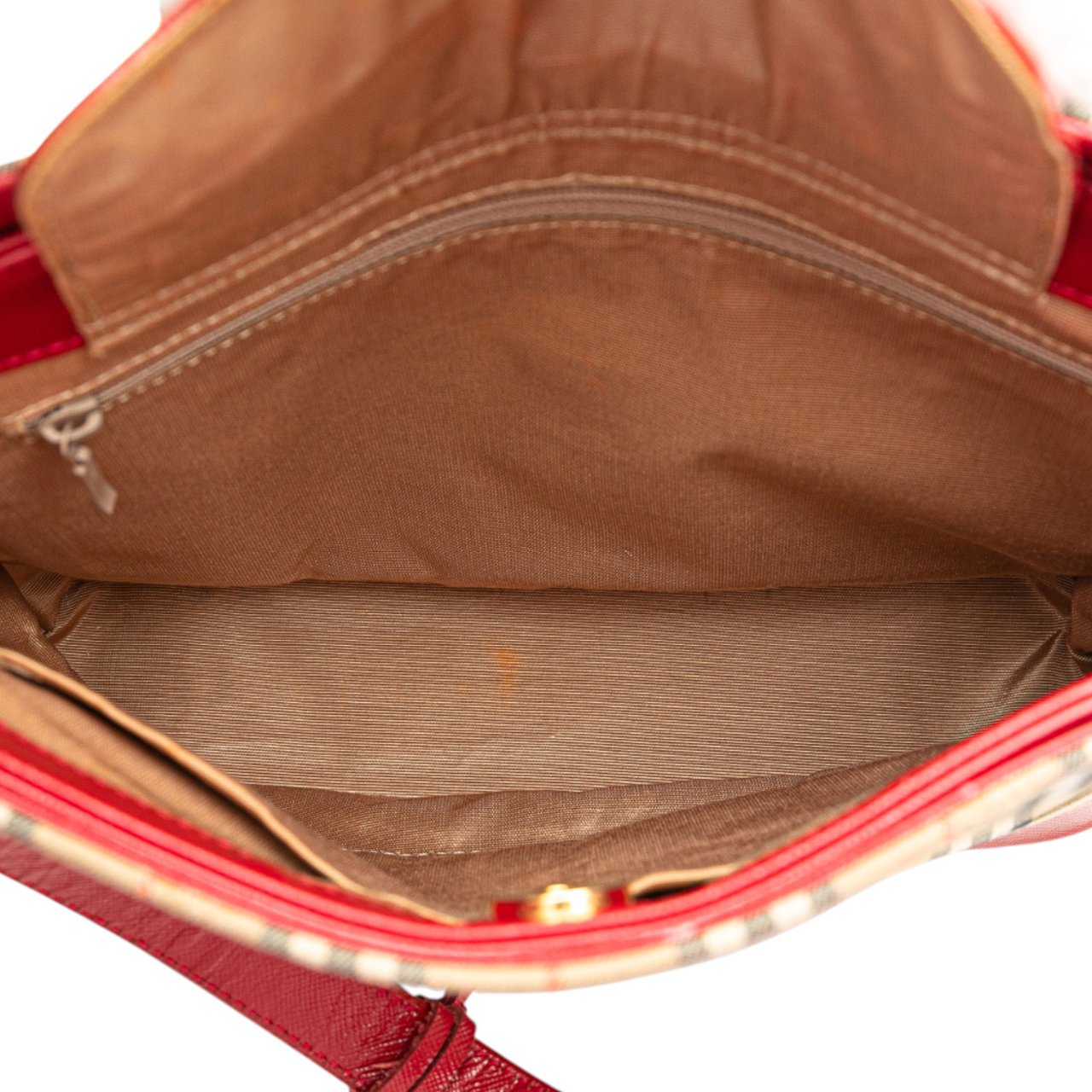 Burberry Haymarket Check Canvas Shoulder Bag Bruin