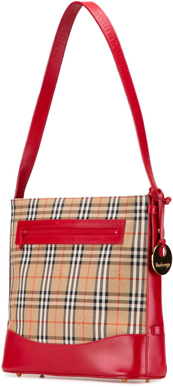 Burberry Haymarket Check Canvas Shoulder Bag Bruin