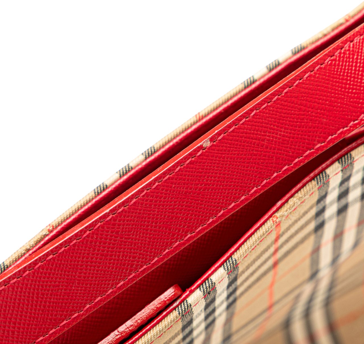 Burberry Haymarket Check Canvas Shoulder Bag Bruin