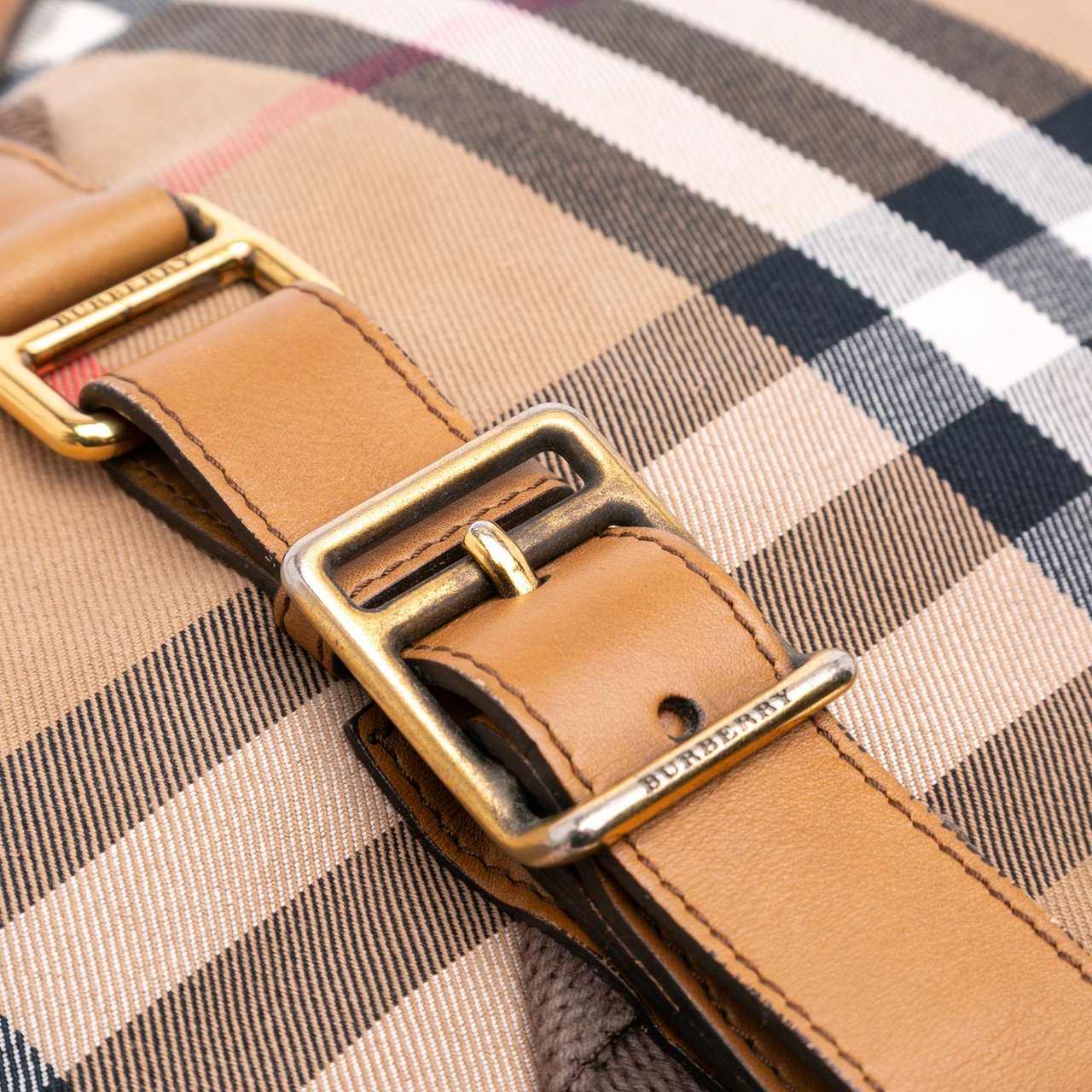 Burberry House Check Canvas Ashwood Hobo Bruin