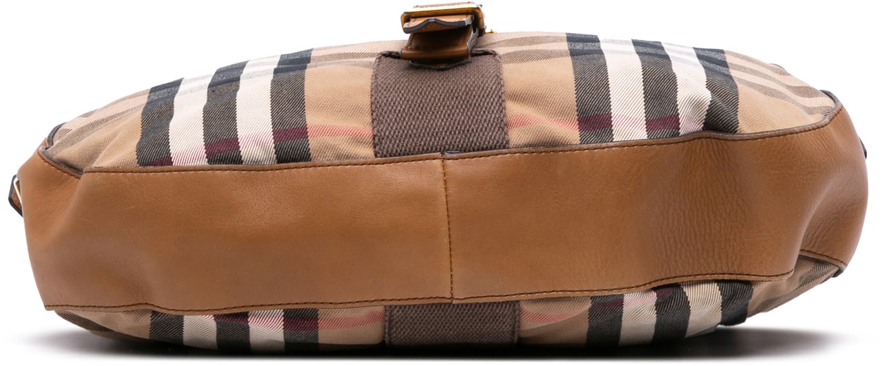 Burberry House Check Canvas Ashwood Hobo Bruin